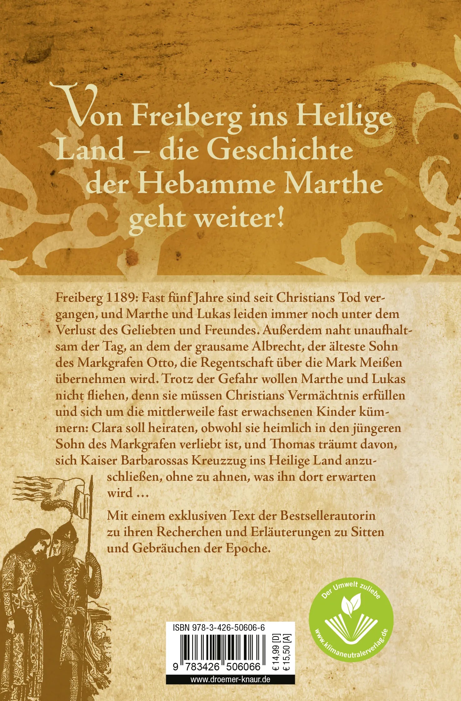 Buchrückseite von 'Der Fluch der Hebamme' mit Klappentext - Taschenbuch