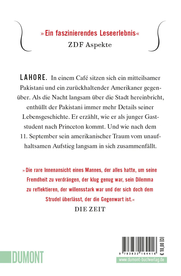 Buchrückseite von 'Der Fundamentalist, der keiner sein wollte' mit Klappentext - Taschenbuch