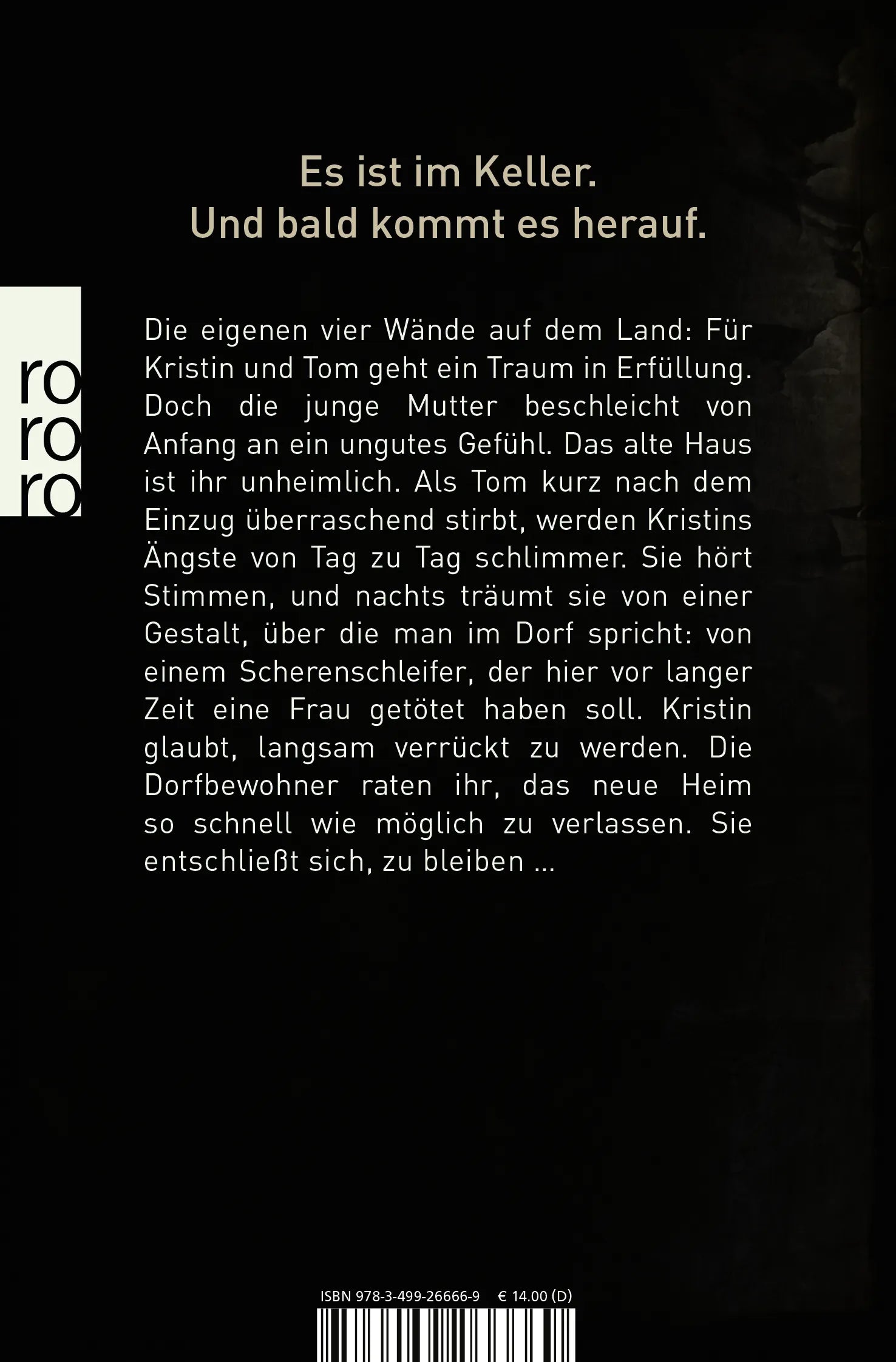 Buchrückseite von 'Der Gesang des Blutes' mit Klappentext - Taschenbuch