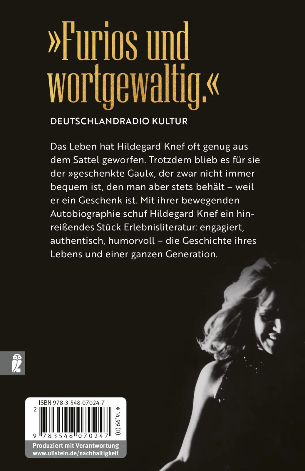 Buchrückseite von 'Der geschenkte Gaul' mit Klappentext - Taschenbuch