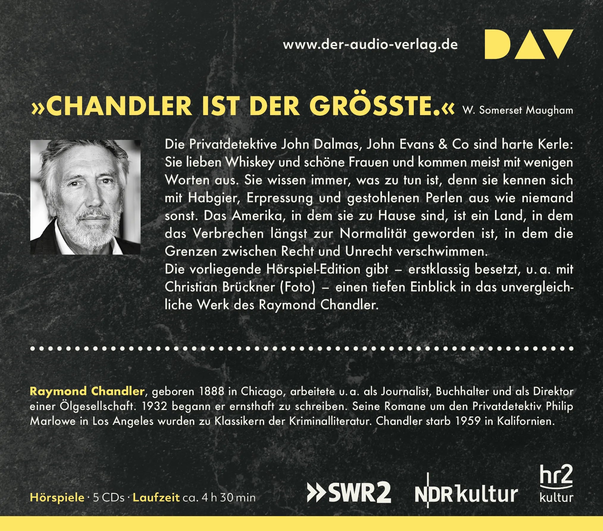 Buchrückseite von 'Der Geschmack des Geldes. John Dalmas & Co ermitteln' mit Klappentext - Hörbuch (CD)