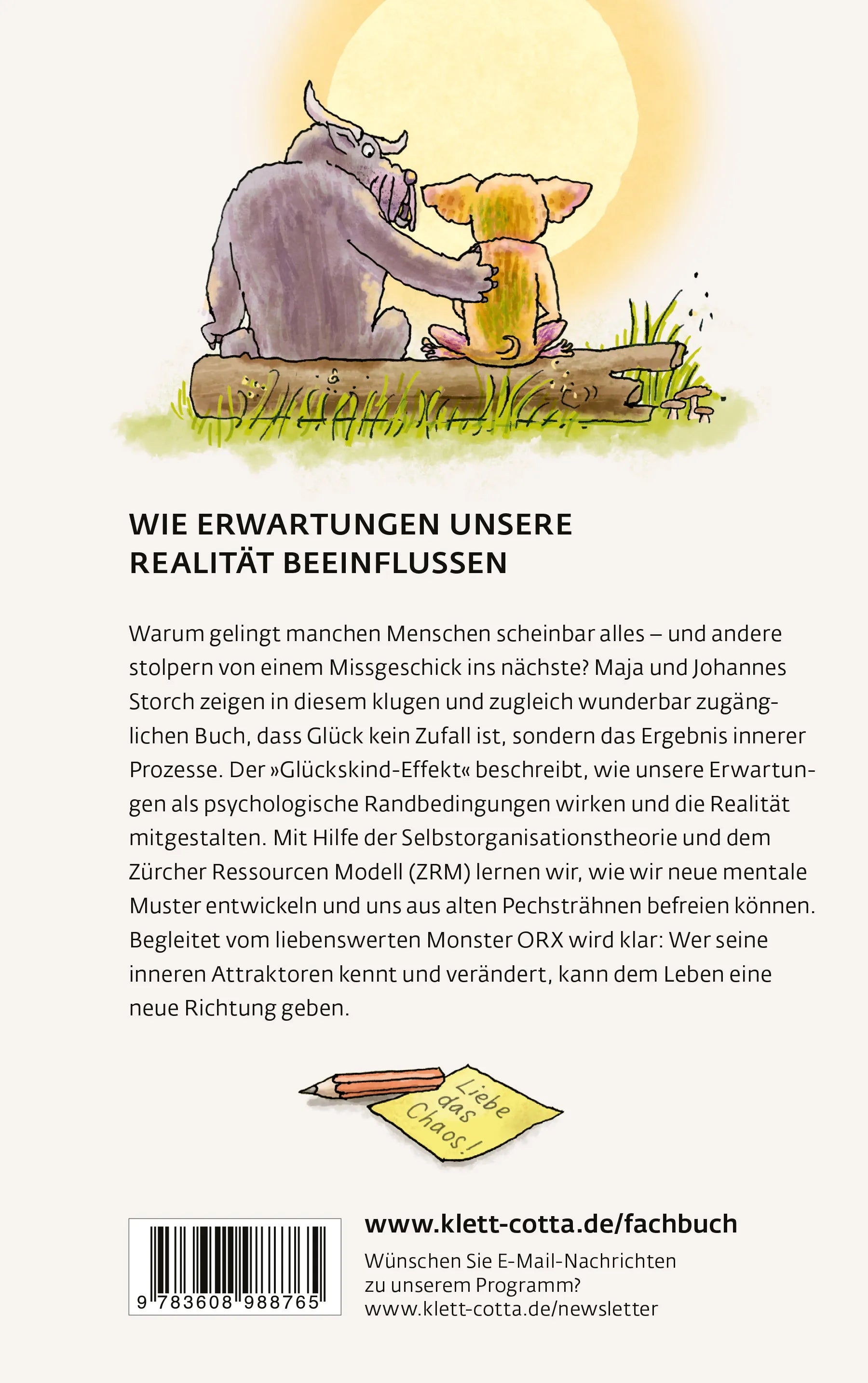 Buchrückseite von 'Der Glückskind-Effekt' mit Klappentext - Paperback