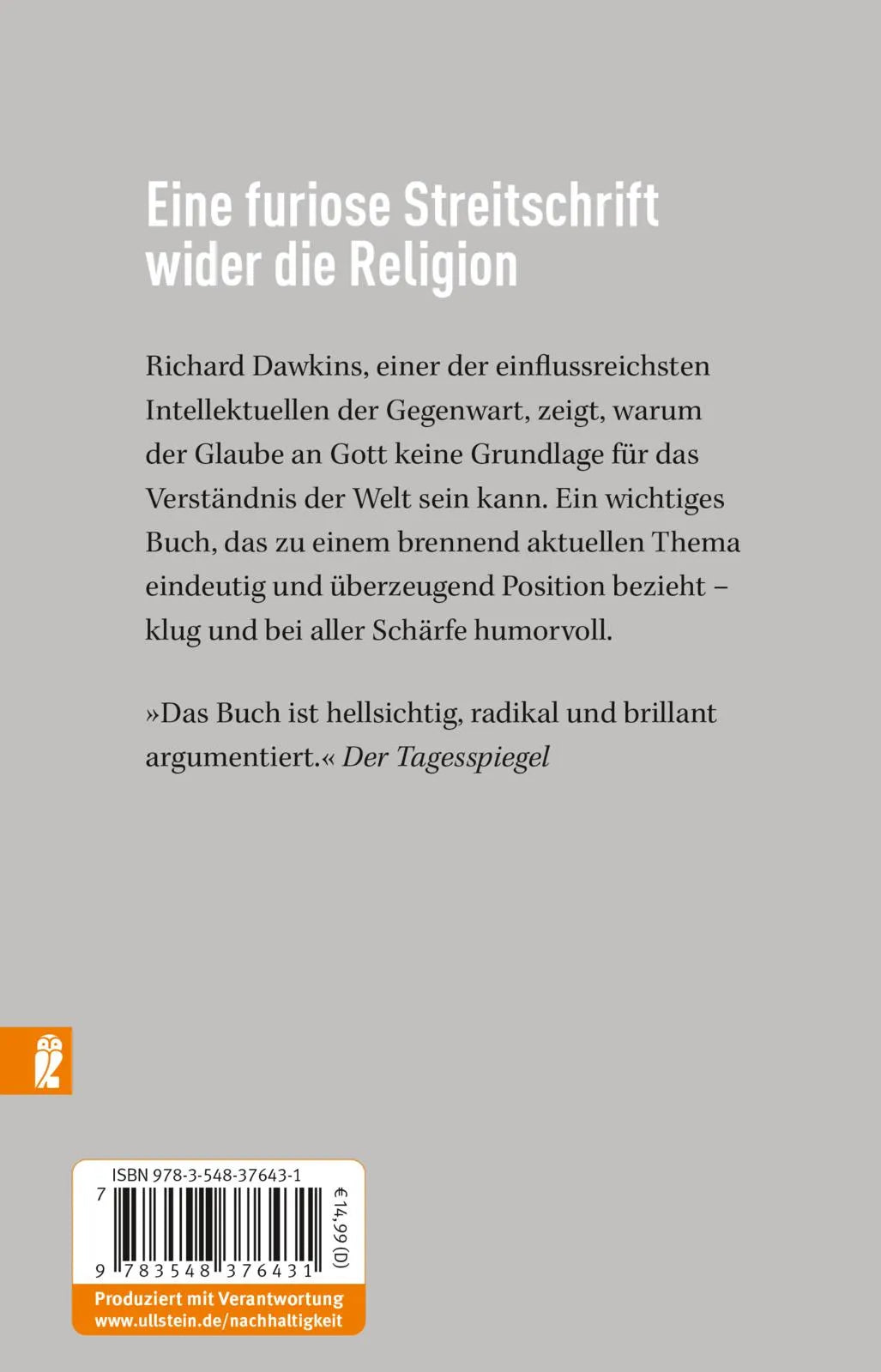 Rückseite: Der Gotteswahn (Taschenbuch)