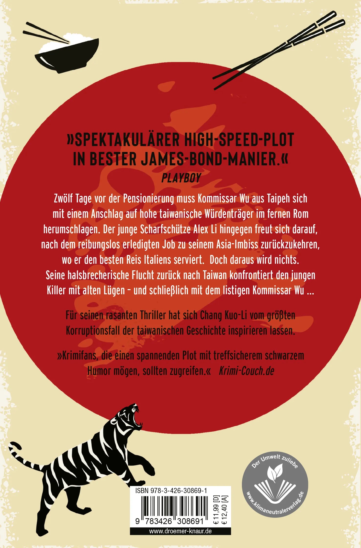 Buchrückseite von 'Der grillende Killer' mit Klappentext - Taschenbuch