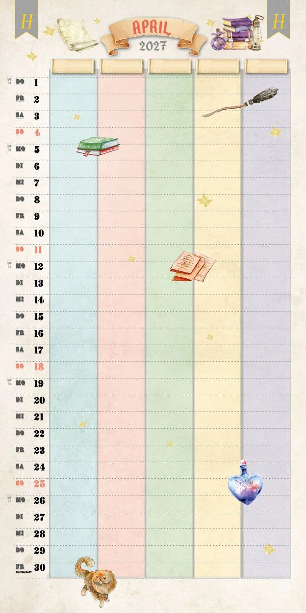 Der große inoffizielle Familienplaner für Potterheads Kalender 2027 – Ansicht