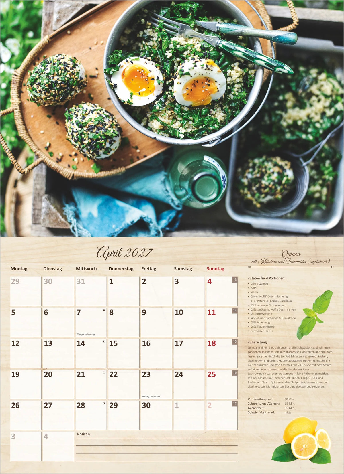 Der große Küchenkalender - mit saisonalen Rezepten für Genießer 2027 – Ansicht