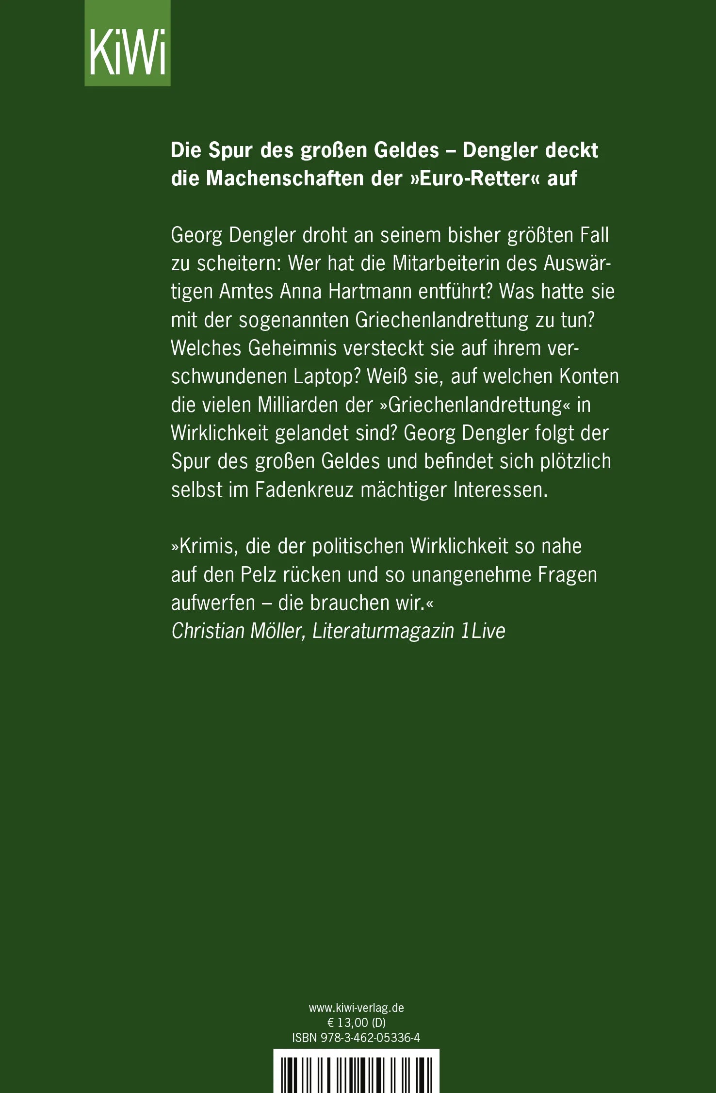 Buchrückseite von 'Der große Plan' mit Klappentext - Taschenbuch