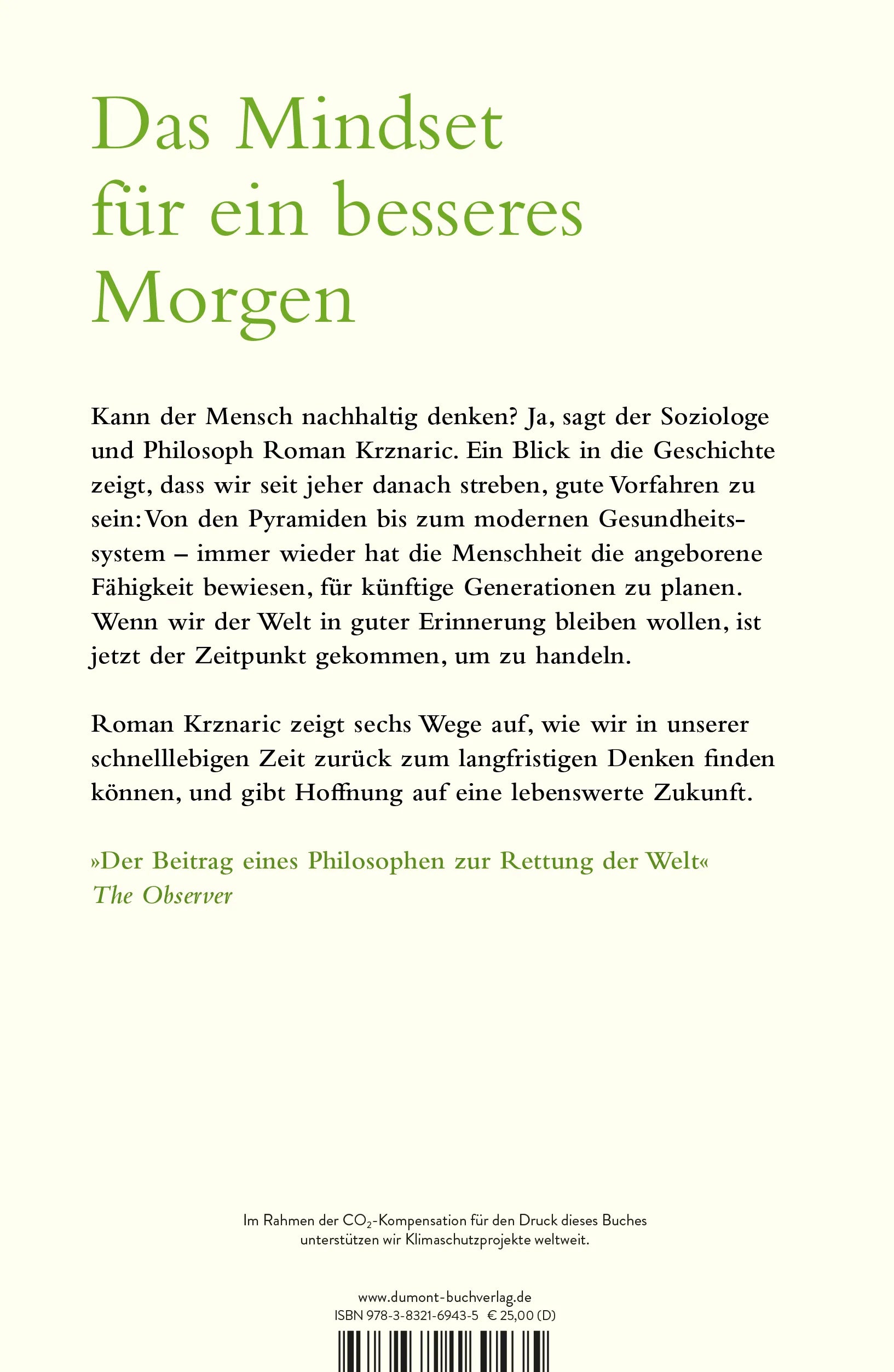 BuchrÃ¼ckseite von 'Der gute Vorfahr' mit Klappentext - Gebundene Ausgabe