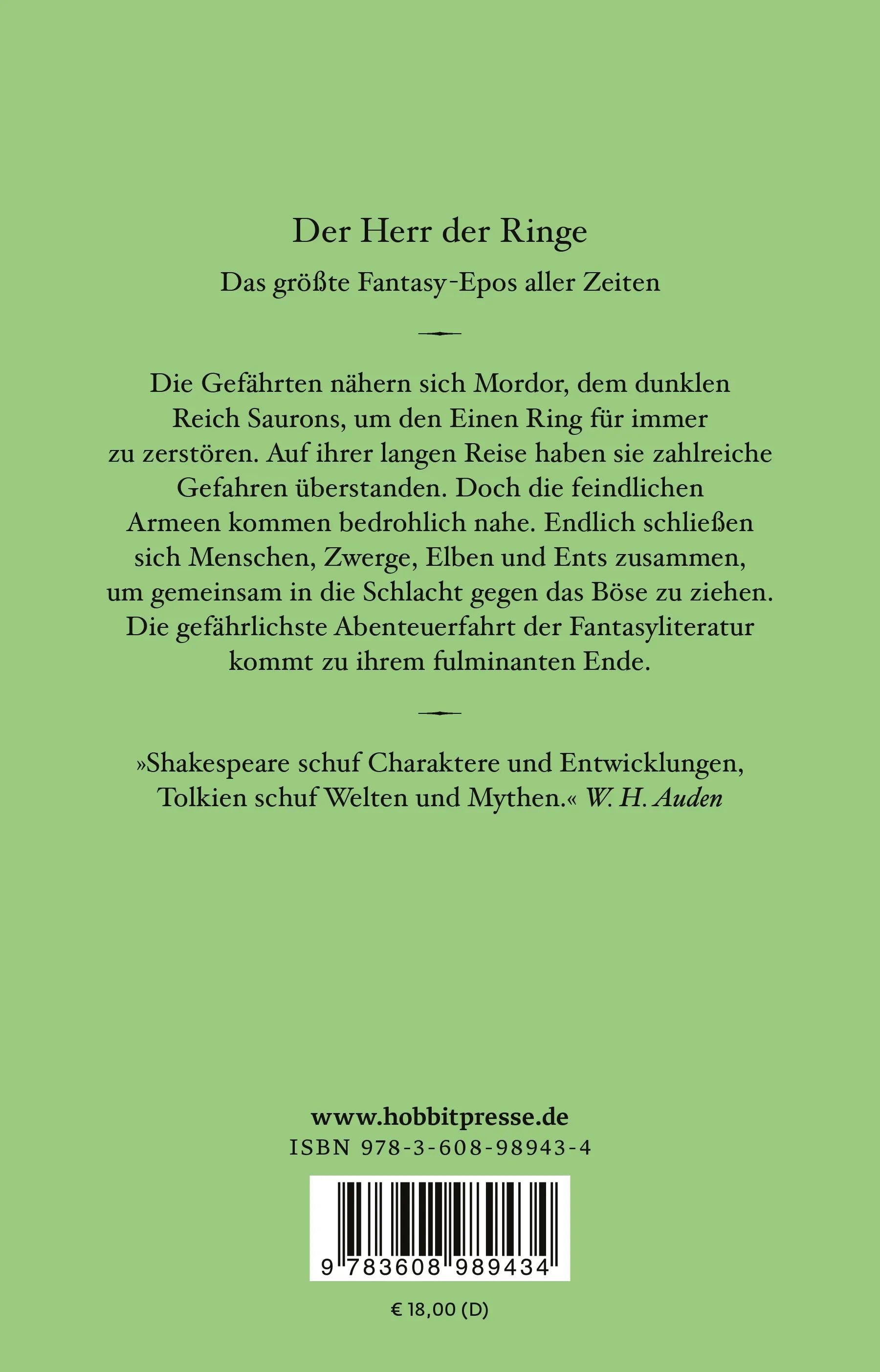 Rückseite: Der Herr der Ringe. Bd. 3 - Die Rückkehr des Königs (Paperback)