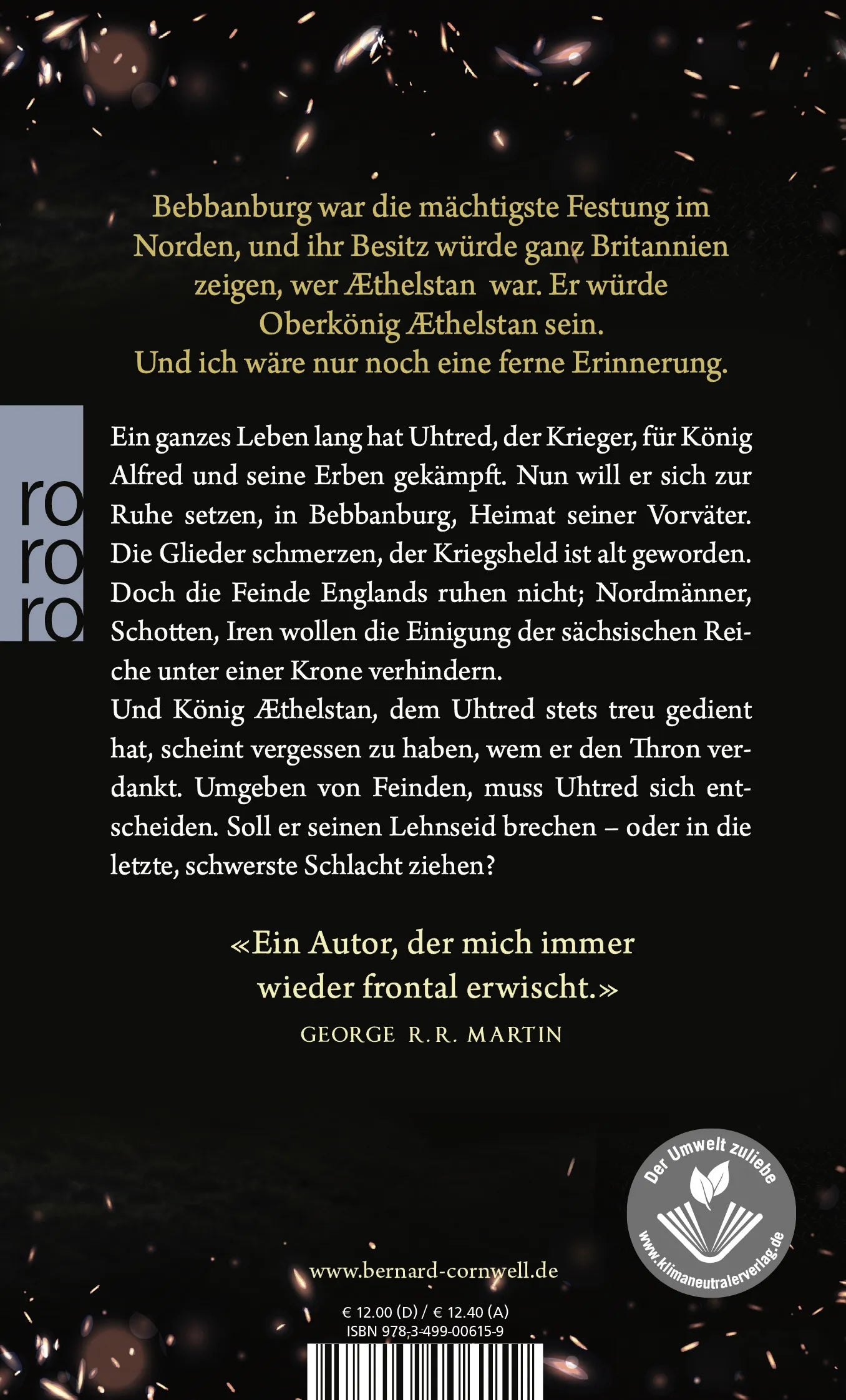 Buchrückseite von 'Der Herr der Schlacht' mit Klappentext - Taschenbuch