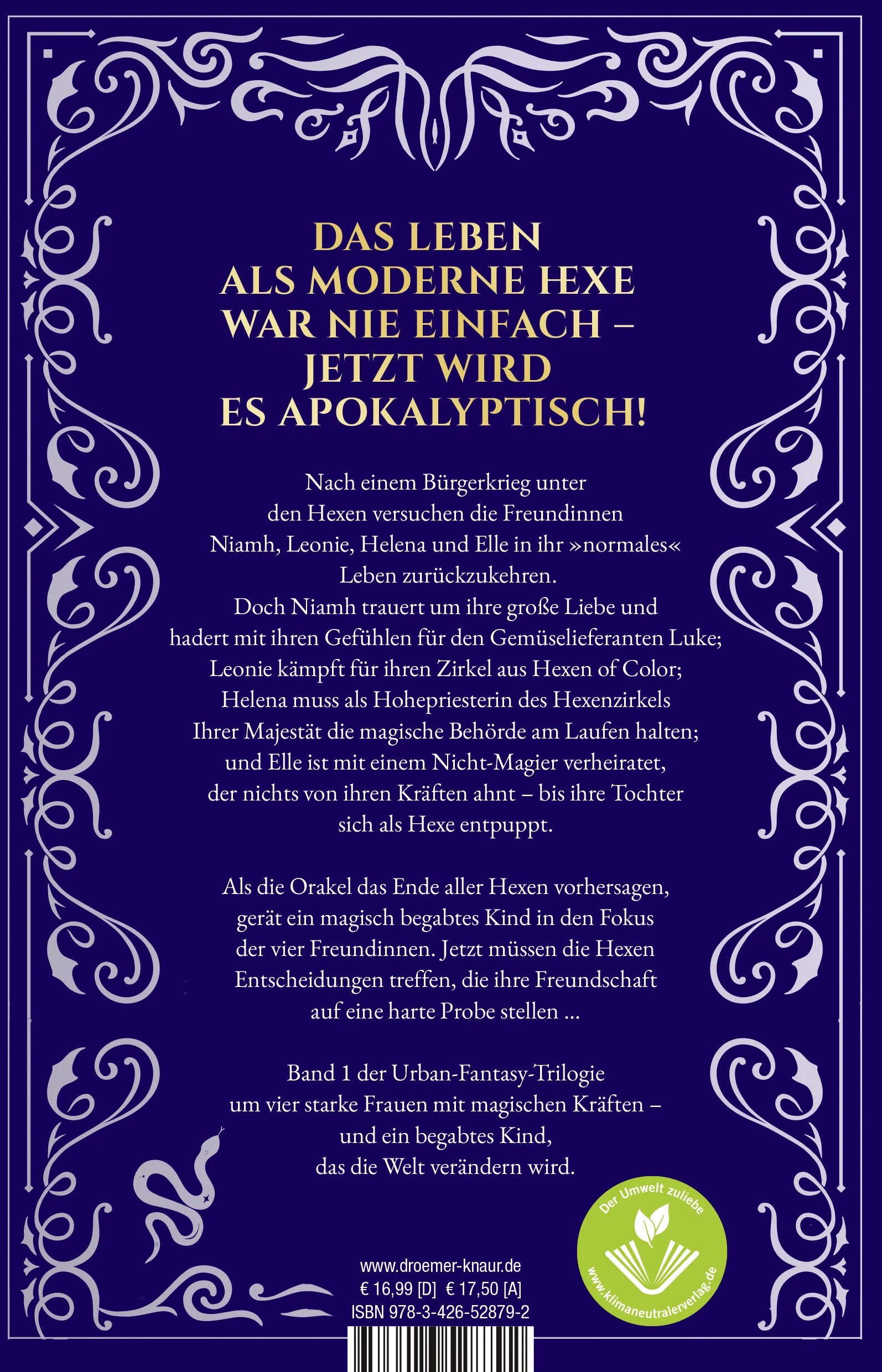 Buchrückseite von 'Der Hexenzirkel Ihrer Majestät. Das begabte Kind' mit Klappentext - Paperback