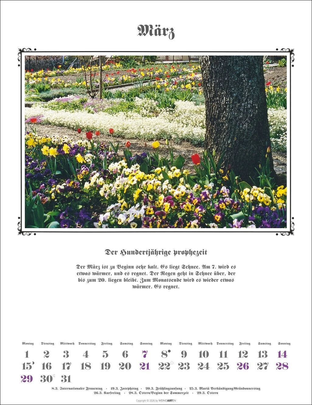 Der Hundertjährige Kalender 2027 – Ansicht