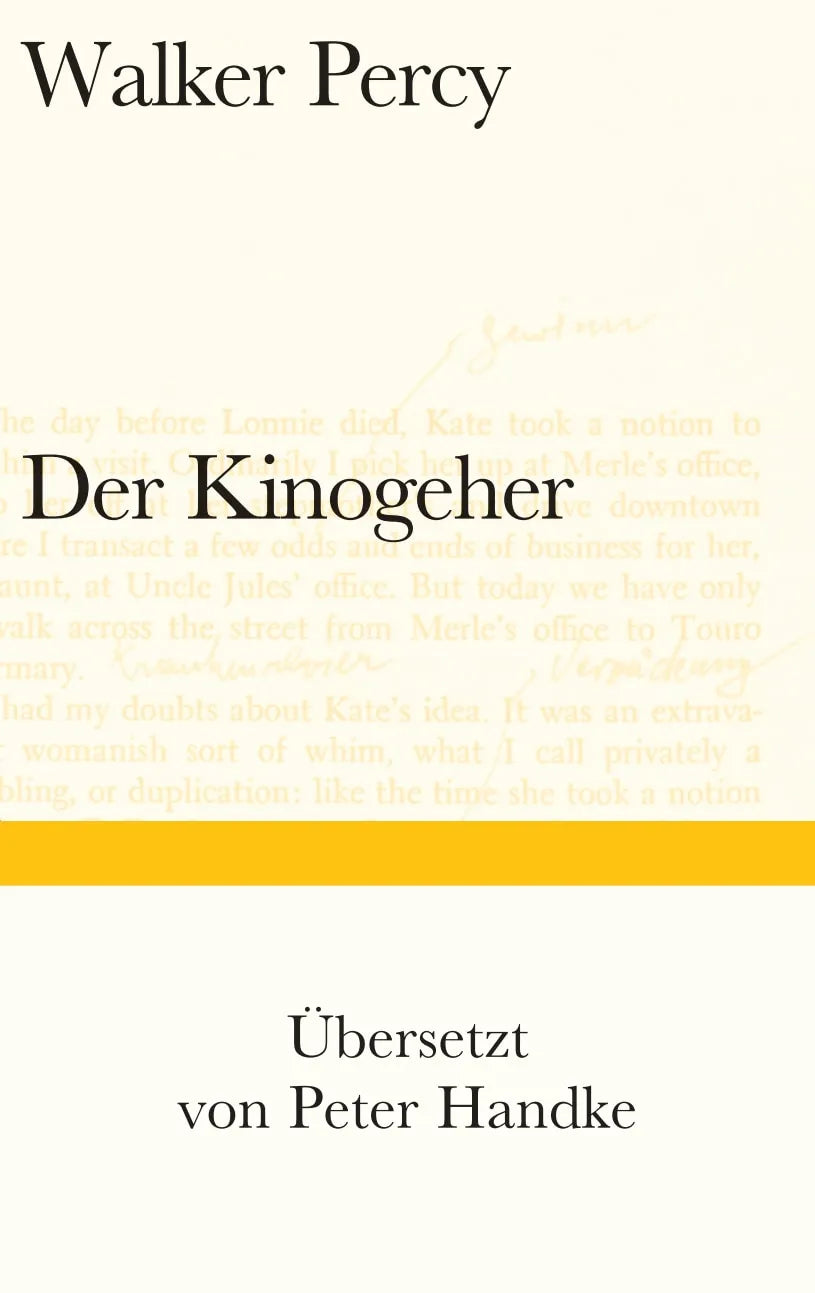 Buchcover von 'Der Kinogeher' - Gebundene Ausgabe von Walker Percy