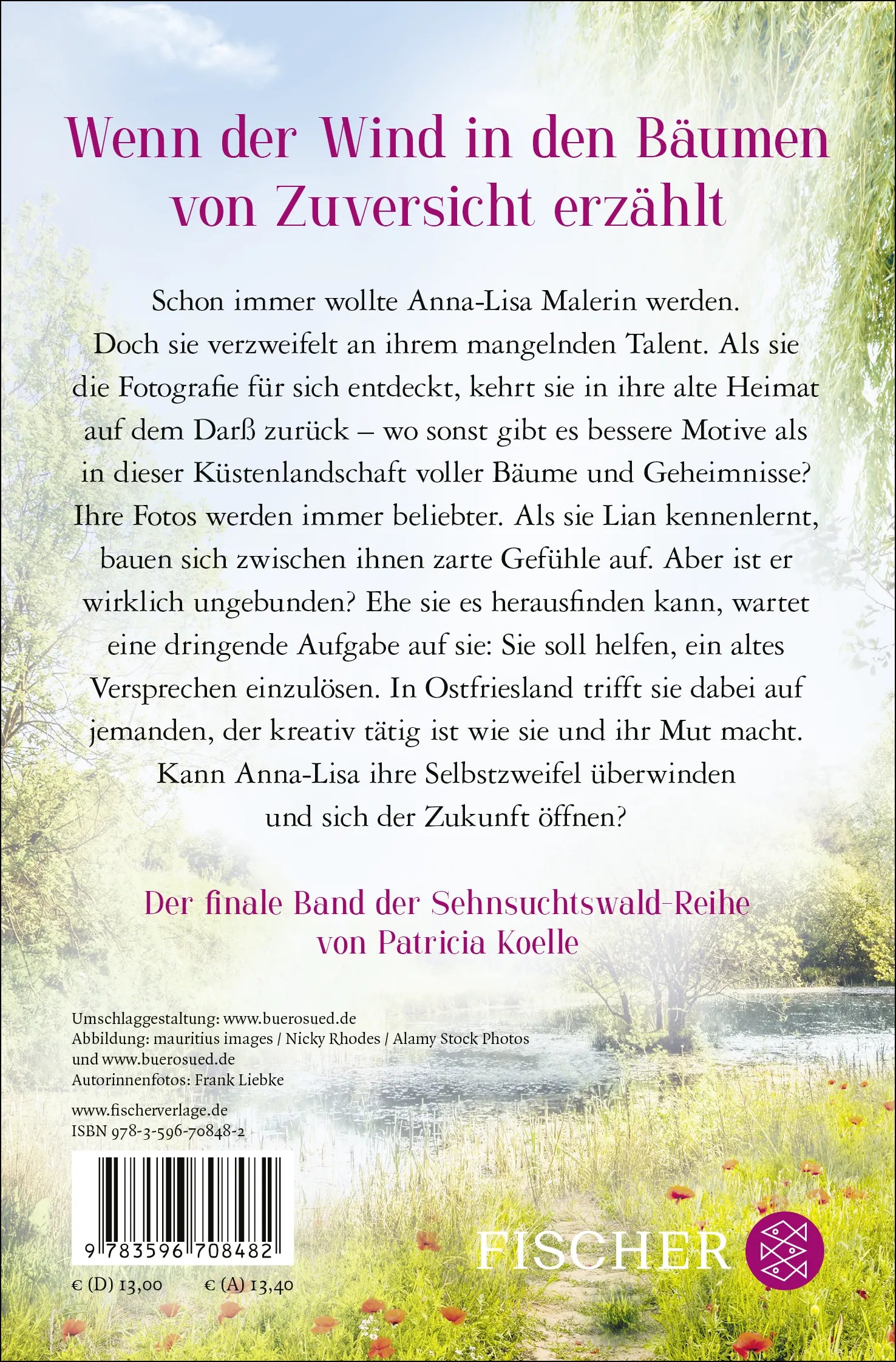 Buchrückseite von 'Der Klang des Windes' mit Klappentext - Taschenbuch