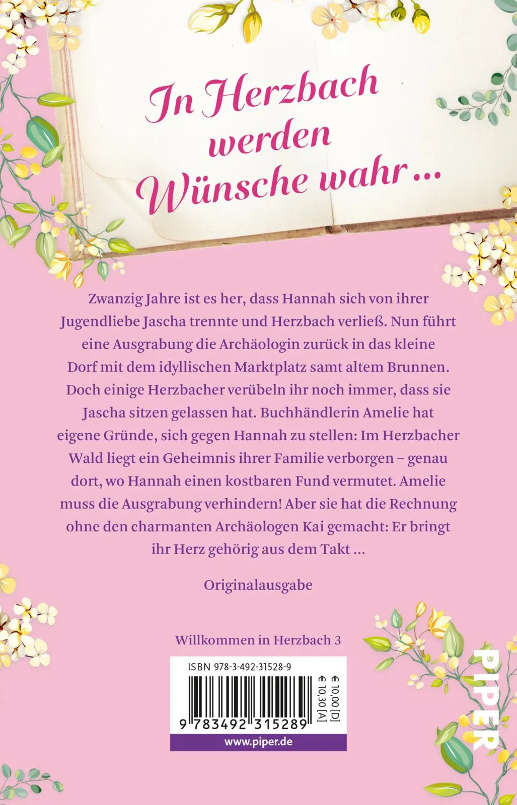 Buchrückseite von 'Der kleine Brunnen der guten Wünsche' mit Klappentext - Taschenbuch