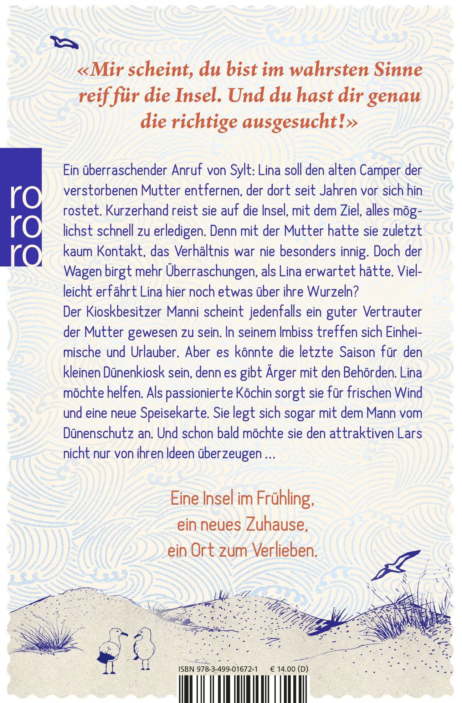 Buchrückseite von 'Der kleine Dünenkiosk auf Sylt' mit Klappentext - Taschenbuch