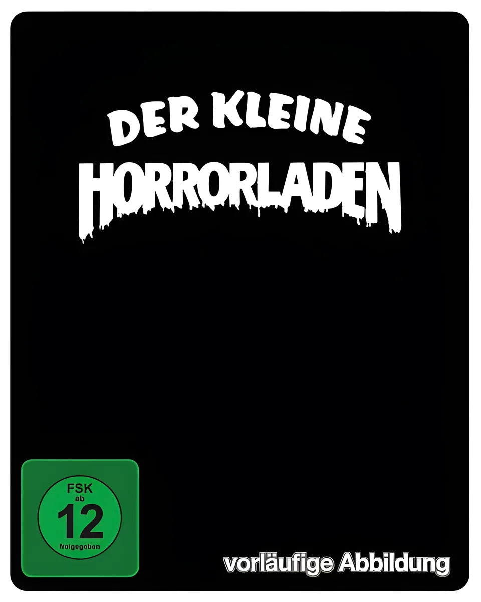 4K UHD Blu-ray-Cover: Der kleine Horrorladen (Steelbook). Regie: Frank Oz. Vorläufiges PLAION-Cover; finale Abbildung folgt