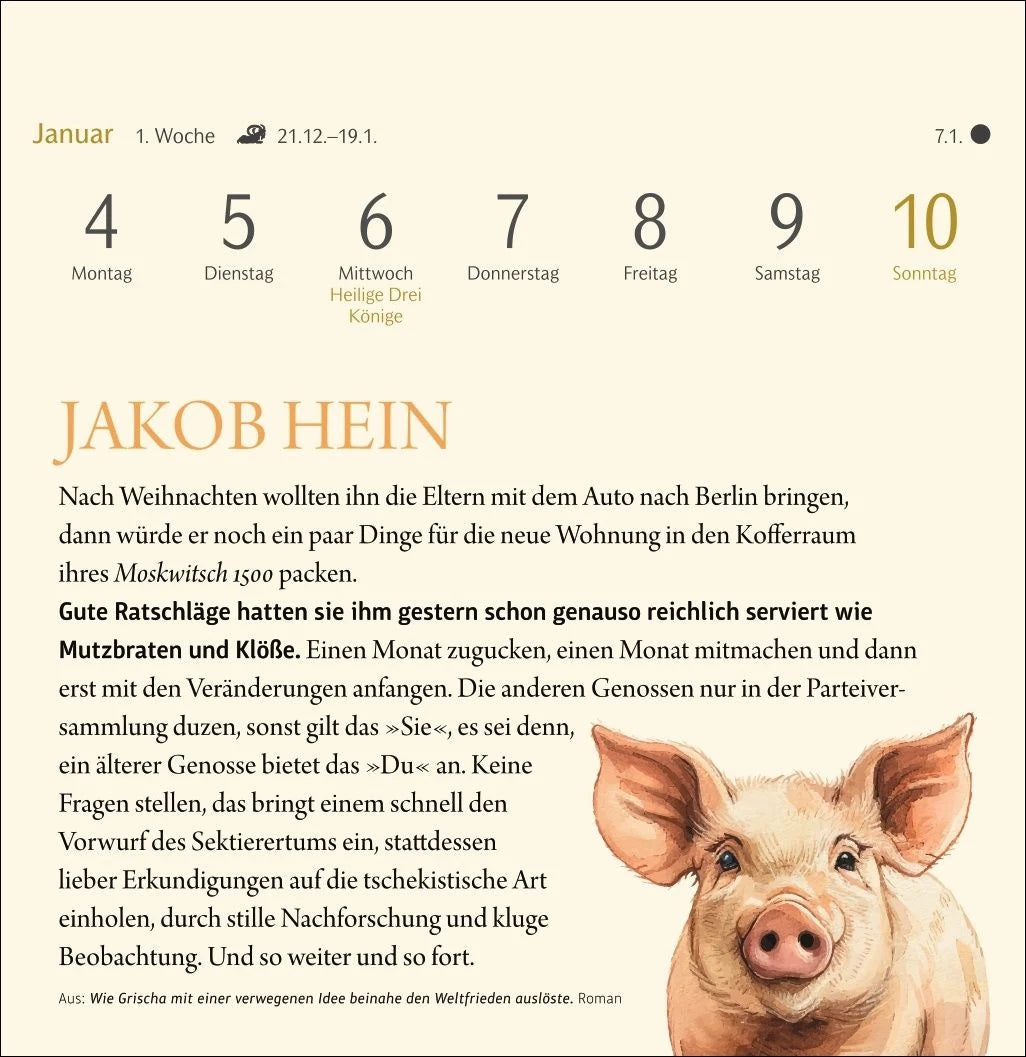 Der kleine literarische Küchenkalender Premium-Postkartenkalender 2027 - Mit Texten und Rezepten – Ansicht