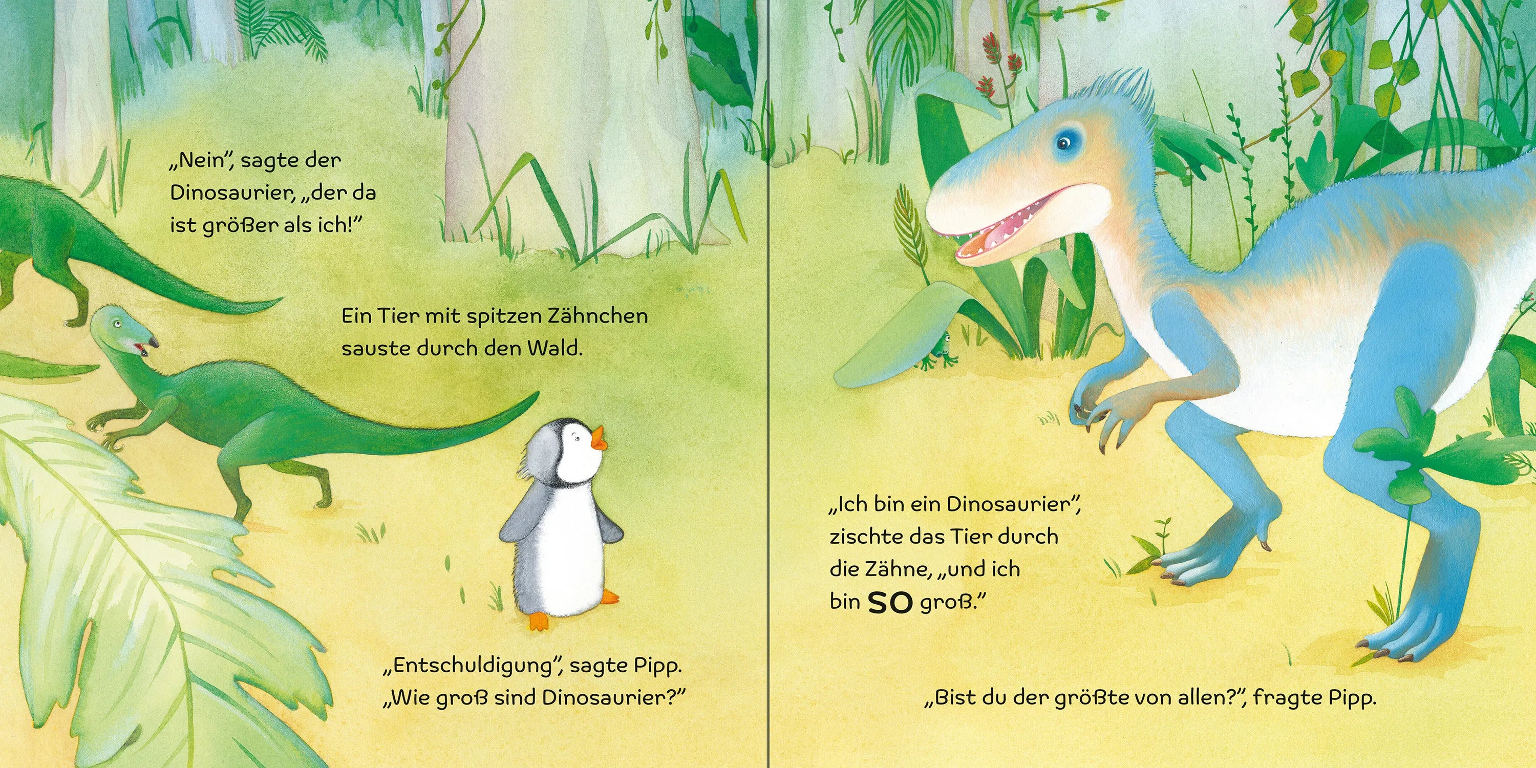 Detailansicht: Der kleine Pinguin fragt nach: Wie groß waren Dinosaurier? (Hardcover)