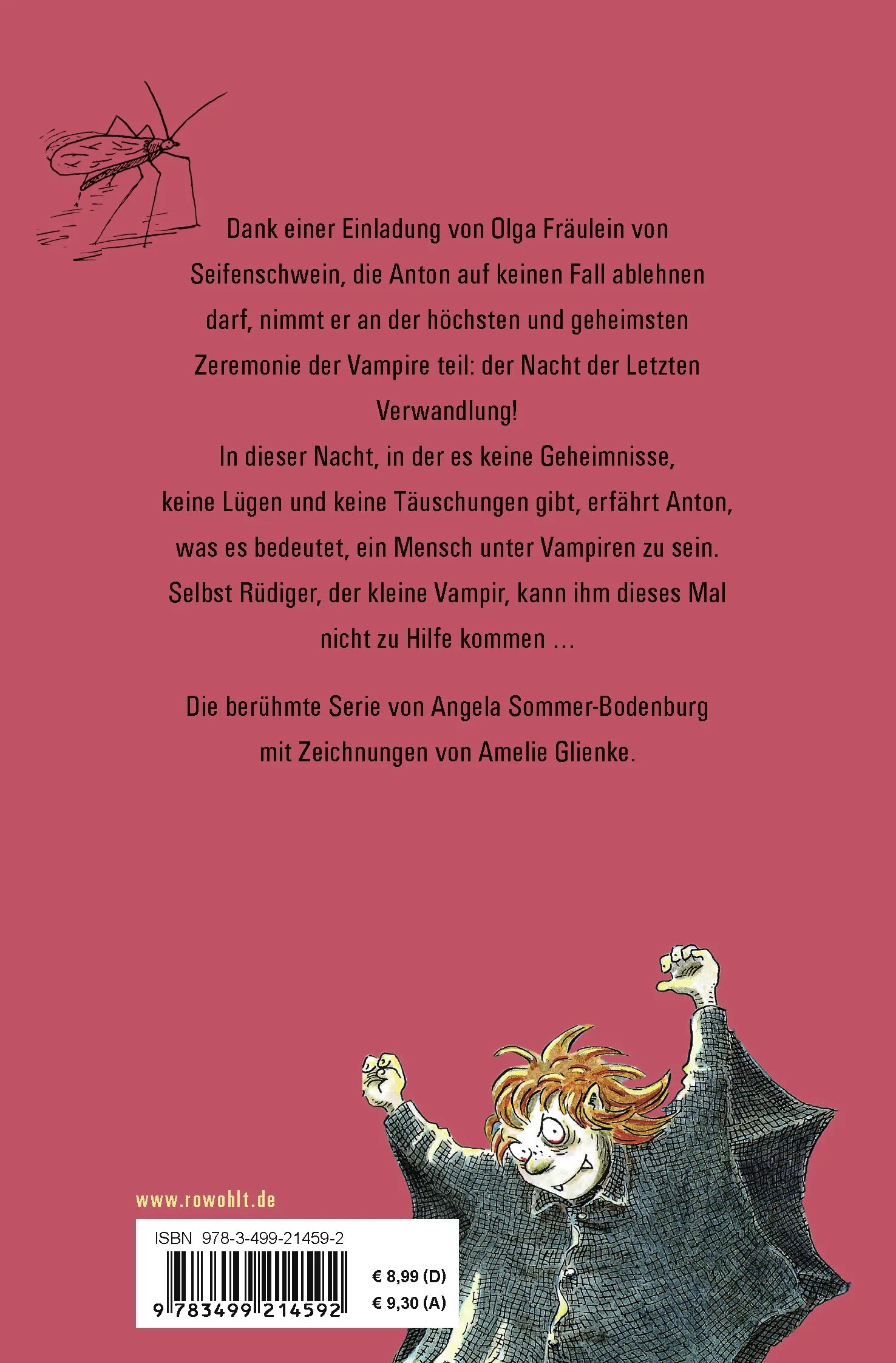 Buchrückseite von 'Der kleine Vampir und die Letzte Verwandlung' mit Klappentext - Taschenbuch