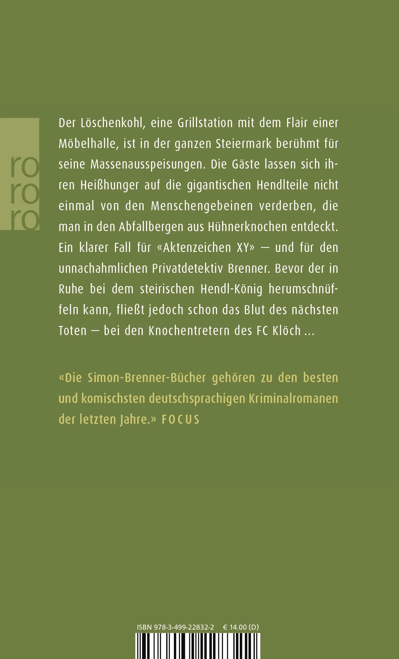 Buchrückseite von 'Der Knochenmann' mit Klappentext - Taschenbuch