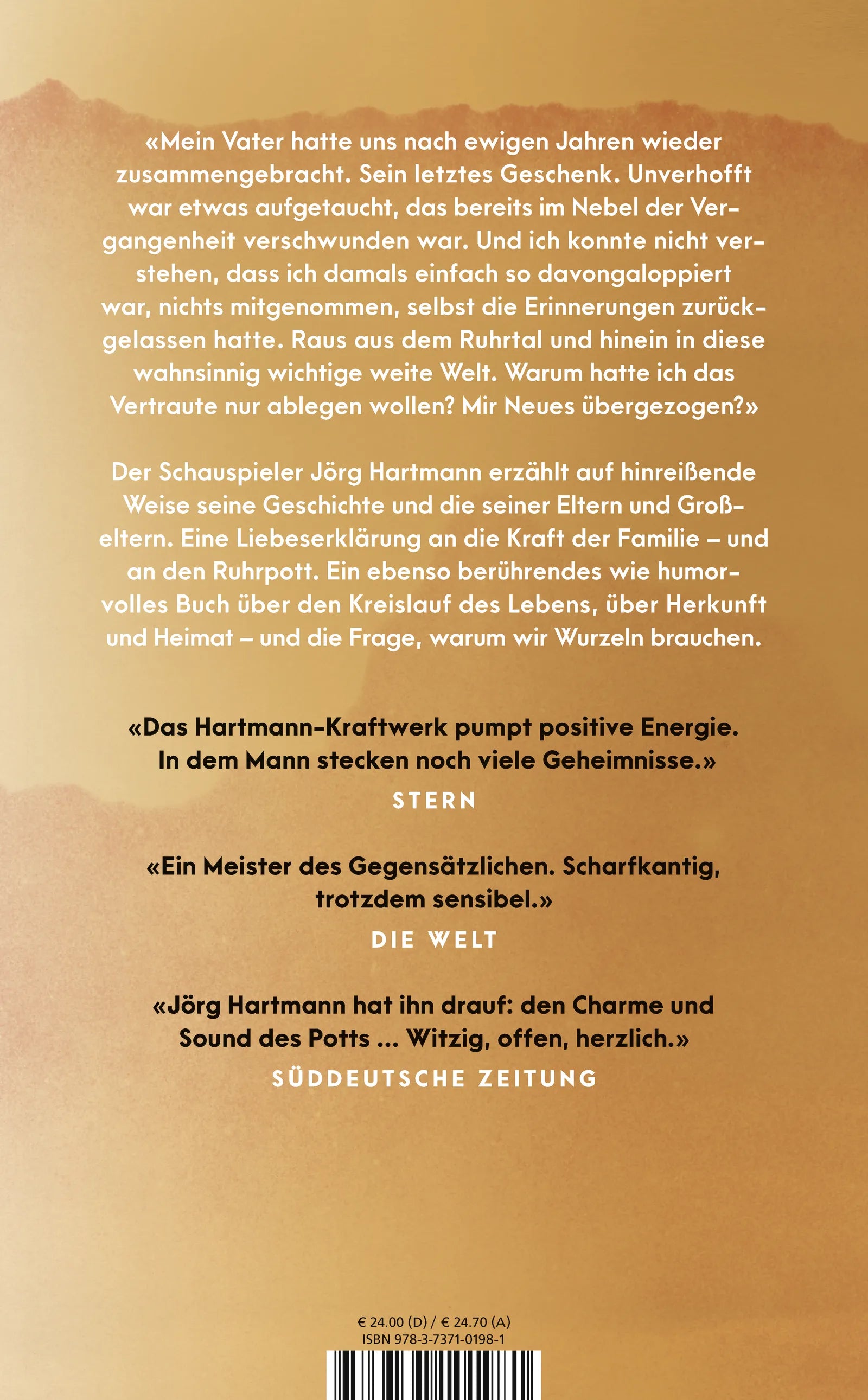 Buchrückseite von 'Der Lärm des Lebens' mit Klappentext - Gebundene Ausgabe