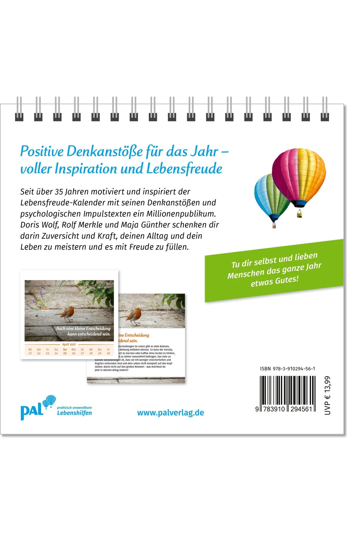 Der Lebensfreude-Tischkalender 2027 – Ansicht