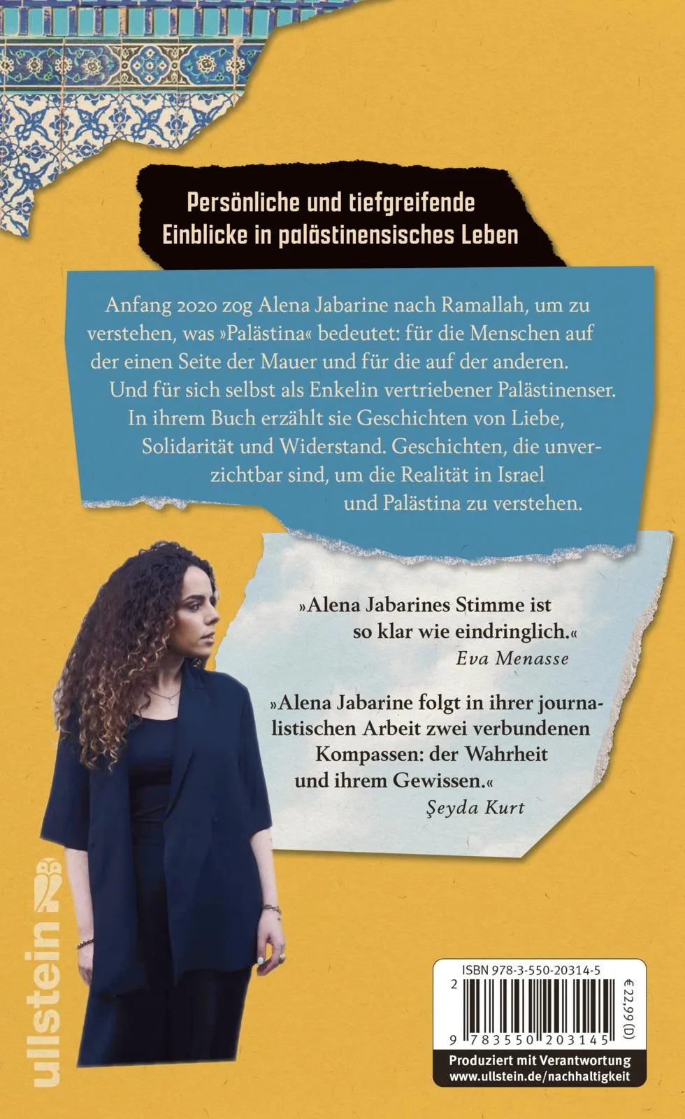 Buchrückseite von 'Der letzte Himmel' mit Klappentext - Gebundene Ausgabe