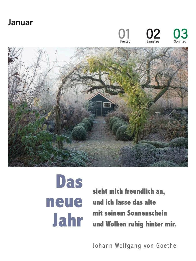 Der literarische Gartenkalender 2027 – Ansicht