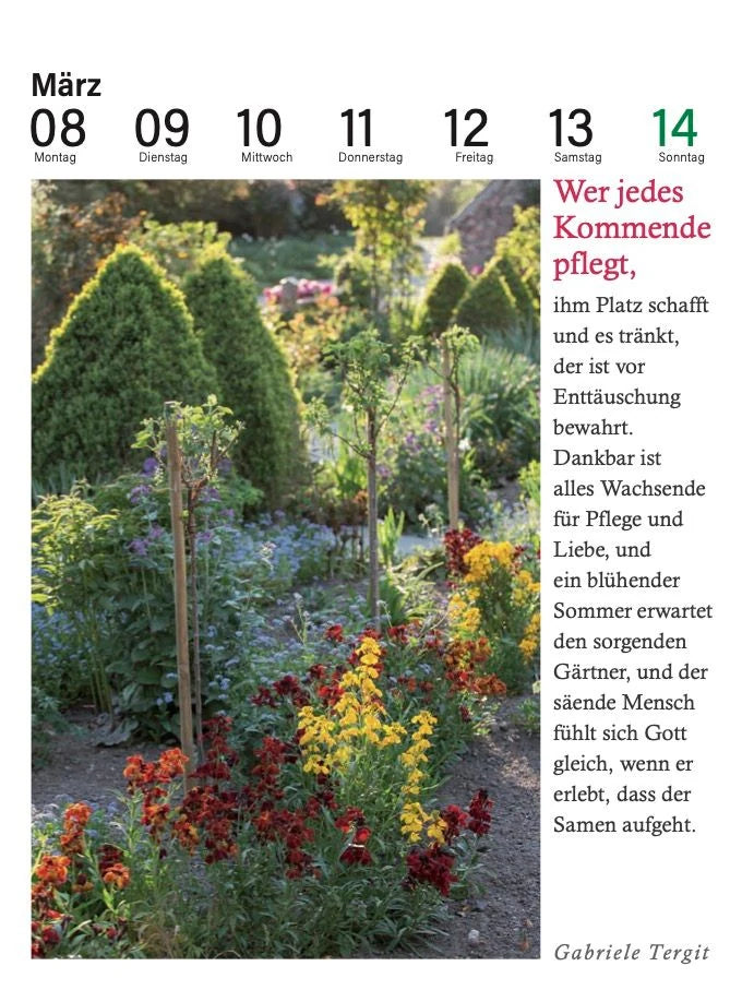 Der literarische Gartenkalender 2027 – Ansicht