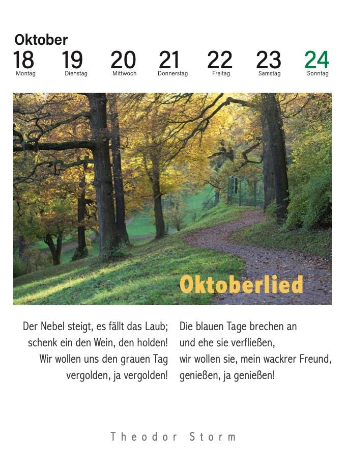 Der literarische Gartenkalender 2027 – Ansicht