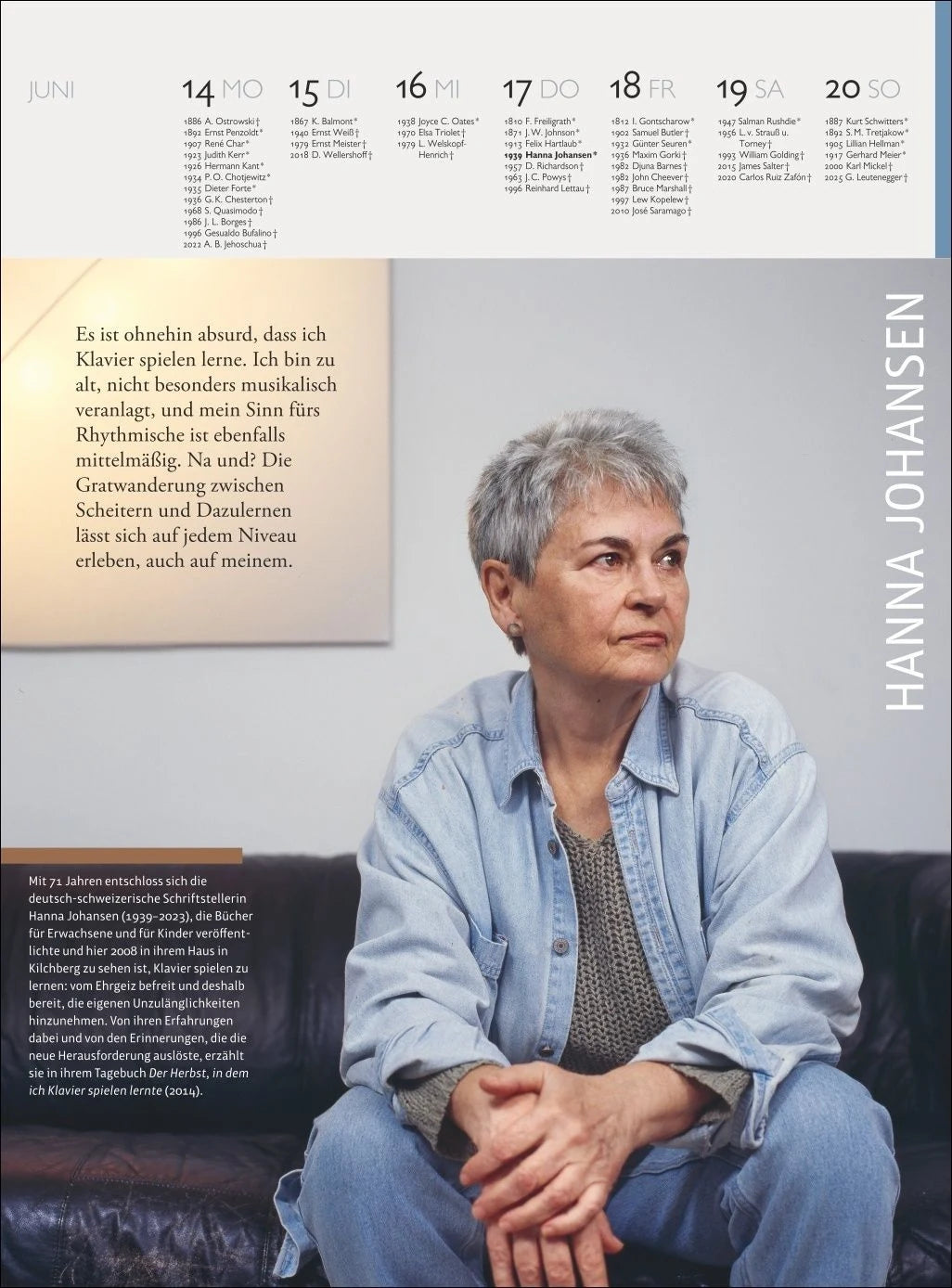 Der Literatur Kalender Wochenkalender 2027 – Ansicht