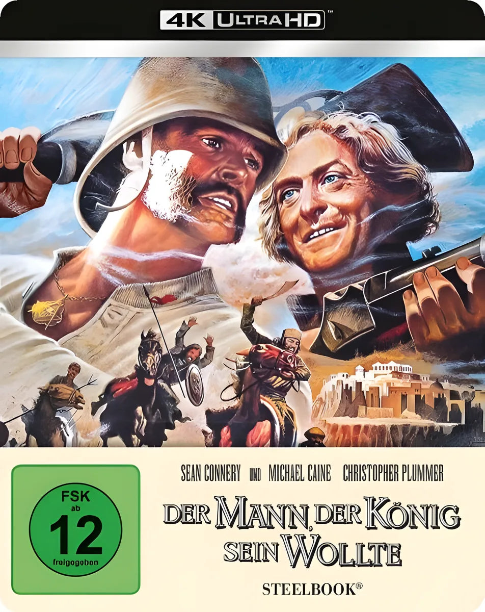 4K UHD Blu-ray-Cover: Der Mann, der König sein wollte (Steelbook). Regie: John Huston