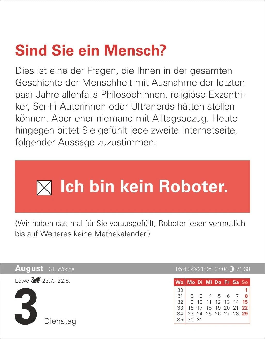 Der Mathematik-Kalender Tagesabreißkalender 2027 - Nachts teile ich heimlich durch Null – Ansicht