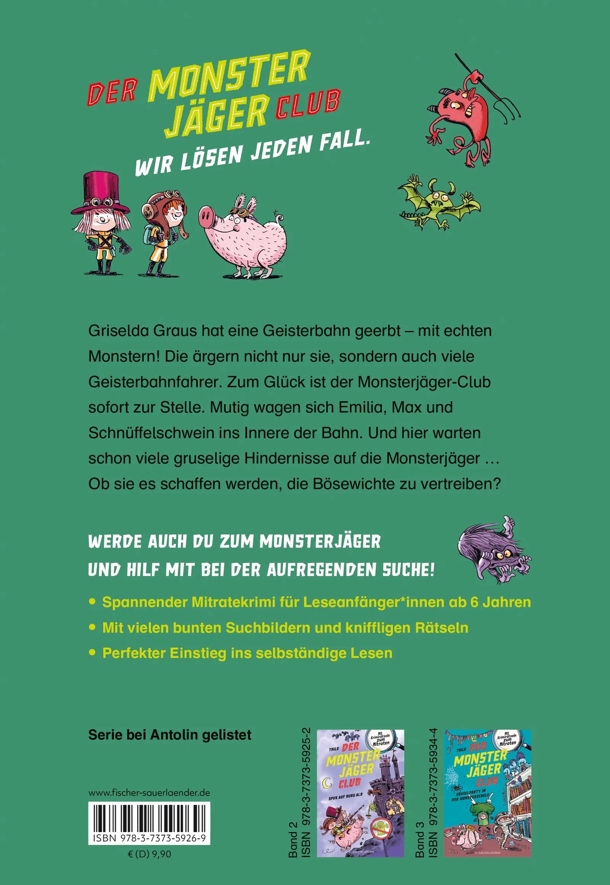 Rückseite: Der Monsterjäger-Club 1 – Die Geisterbahn von Bad Murks (Hardcover)