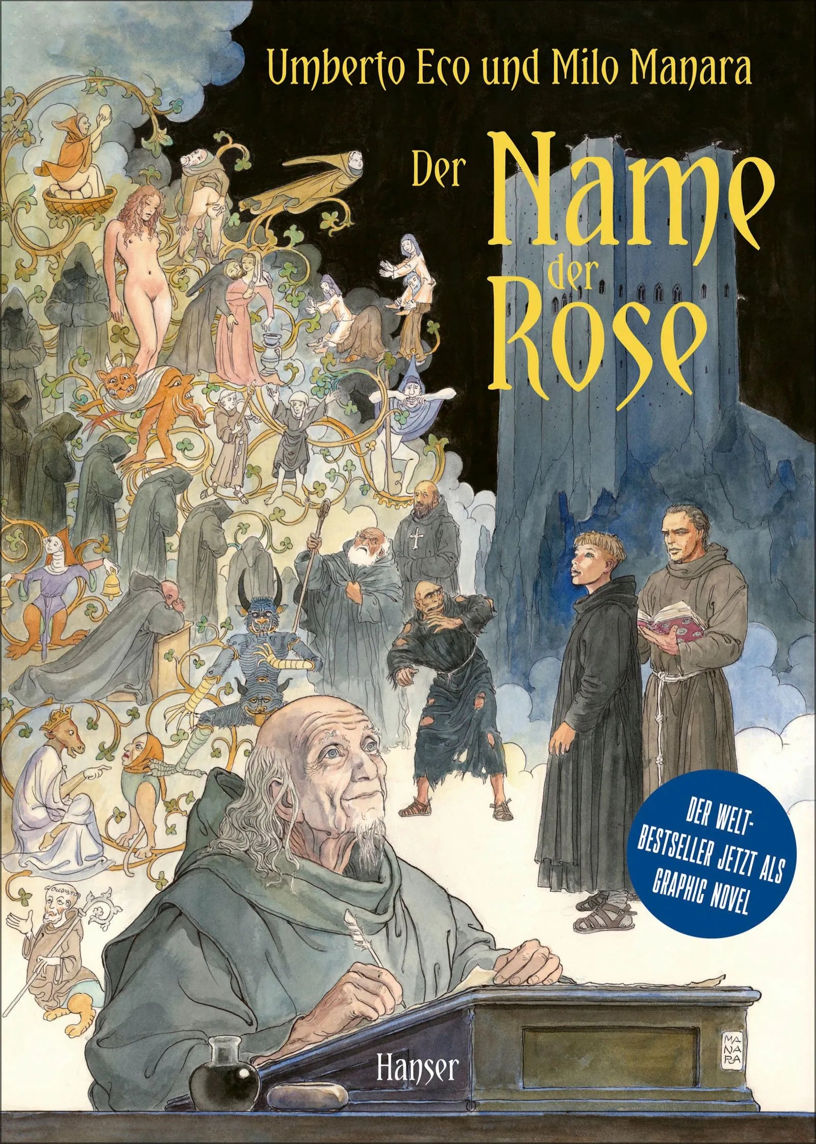 Buchcover von 'Der Name der Rose' - Gebundene Ausgabe von Umberto Eco