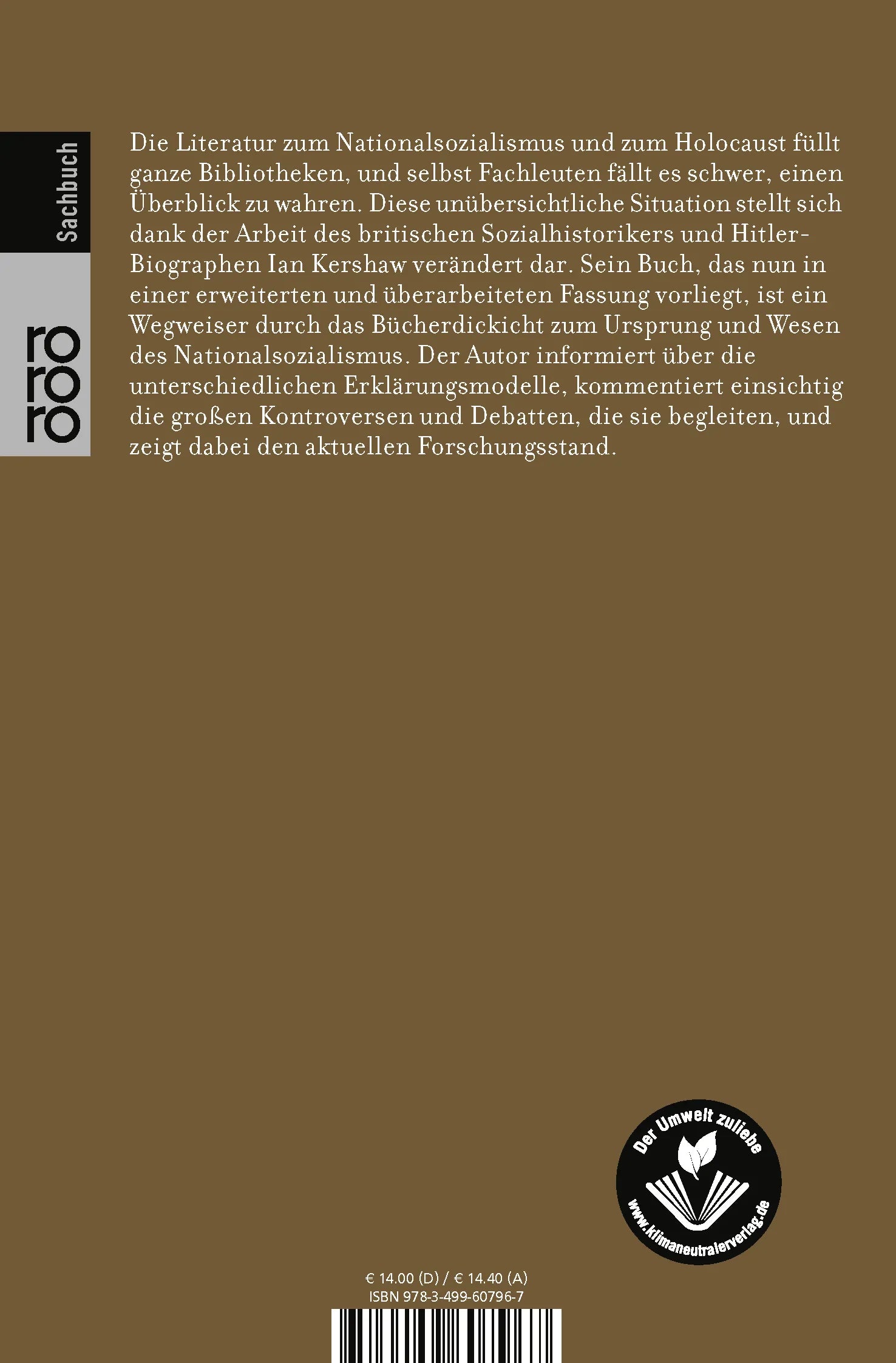 Buchrückseite von 'Der NS-Staat' mit Klappentext - Taschenbuch