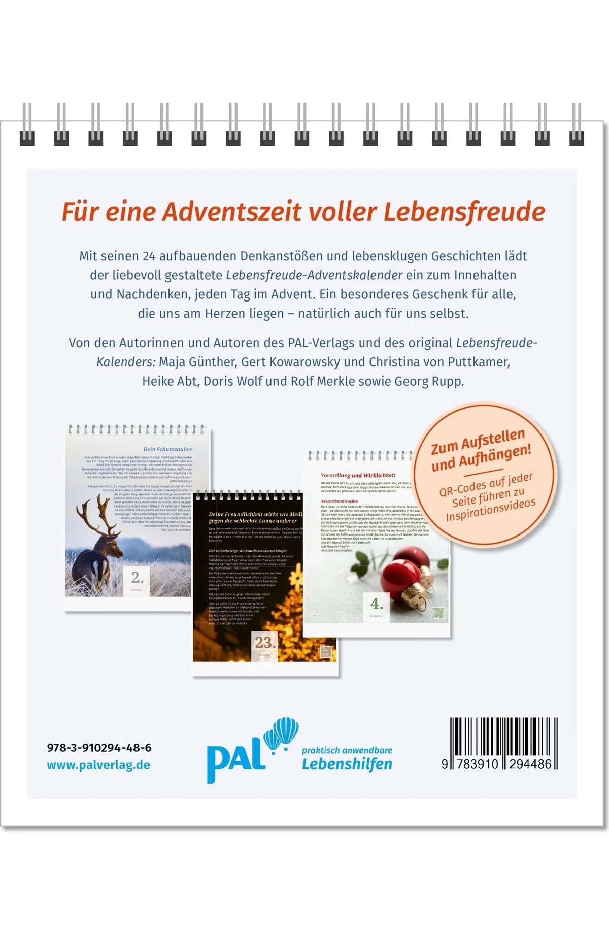 Der PAL Lebensfreude-Adventskalender 2026 – 24 Impulse für mehr Selbstliebe und Gelassenheit in der Vorweihnachtszeit – Ansicht