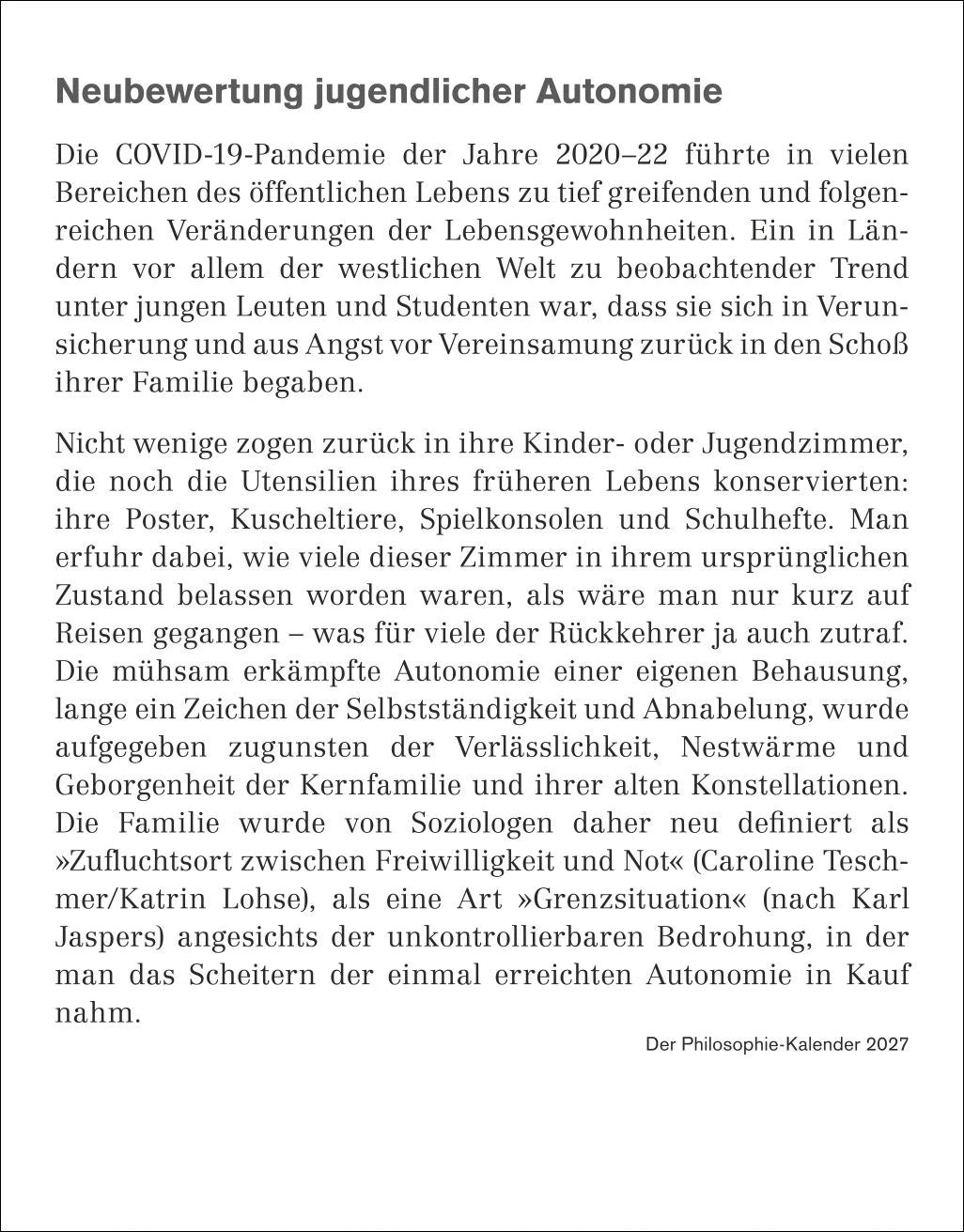 Der Philosophie-Kalender Tagesabreißkalender 2027 – Ansicht