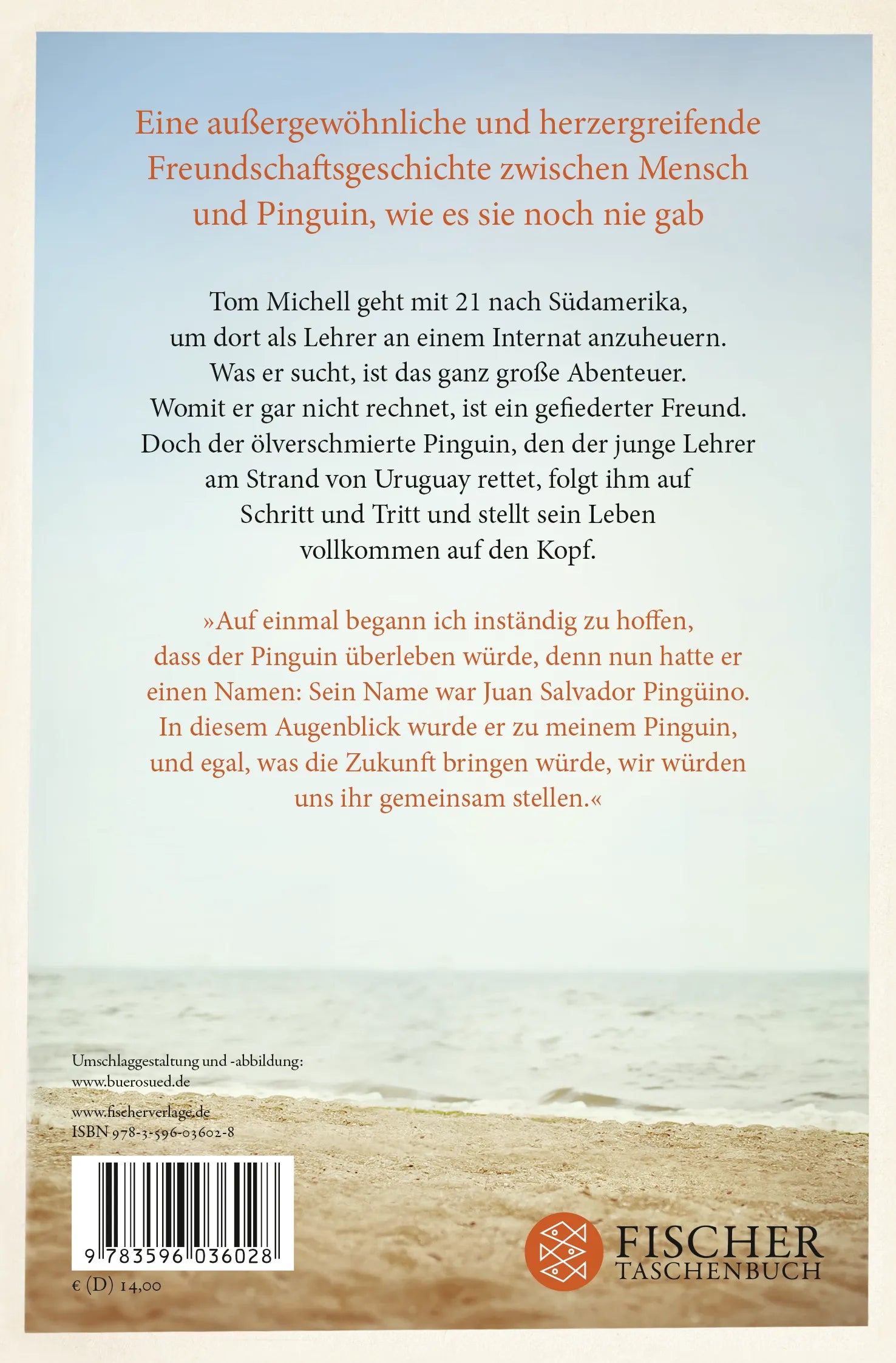 Buchrückseite von 'Der Pinguin meines Lebens' mit Klappentext - Taschenbuch