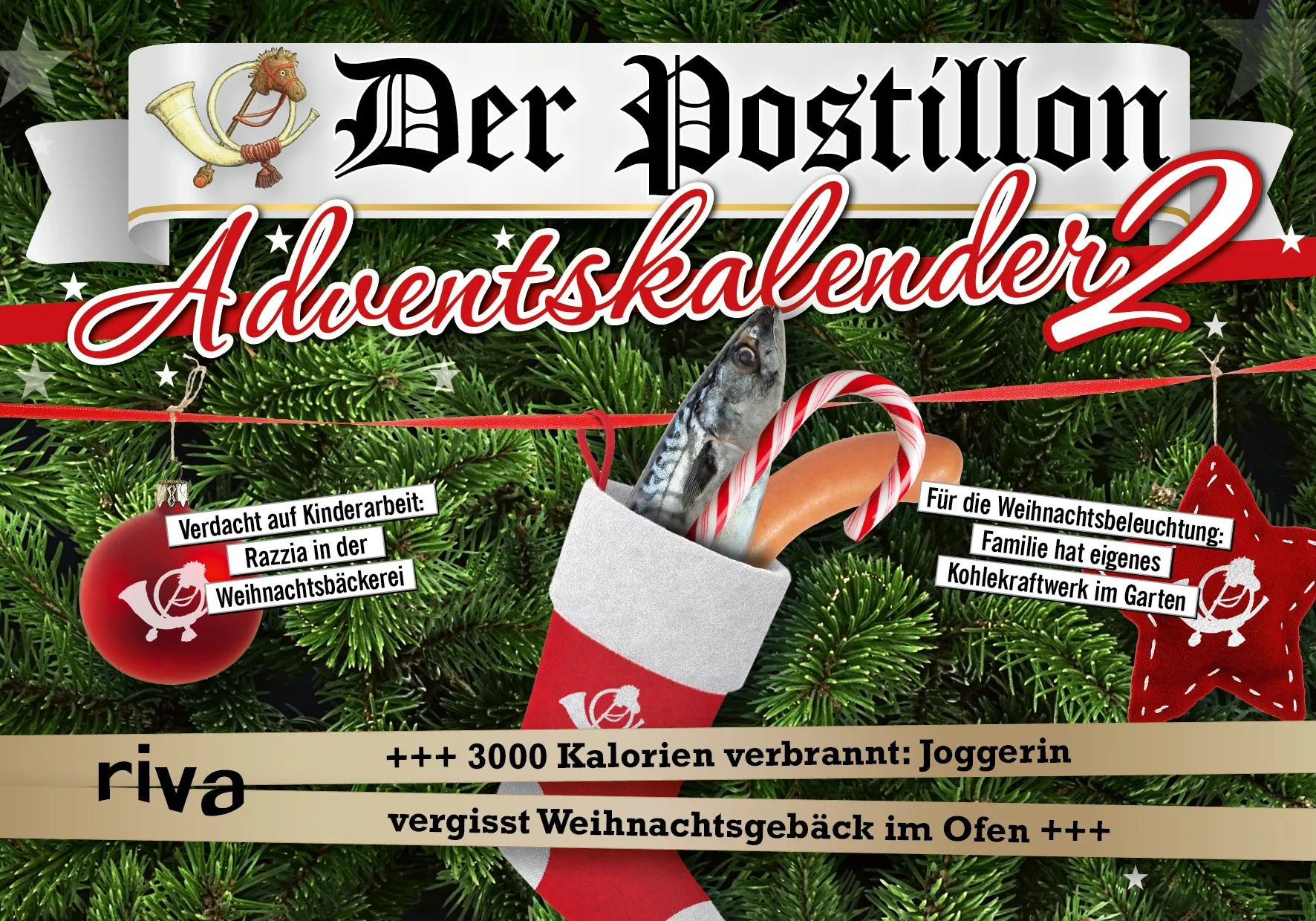 Buchcover von 'Der Postillon Adventskalender 2' - Gebundene Ausgabe von Stefan Sichermann
