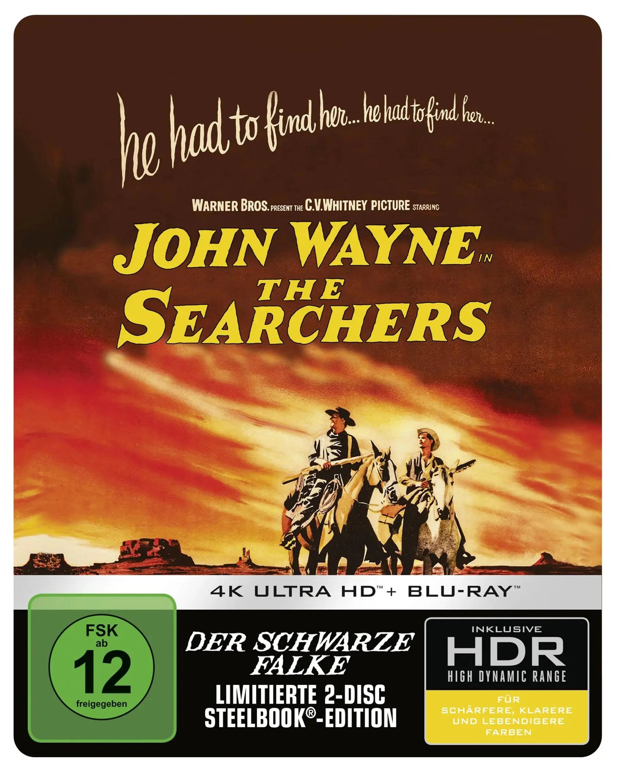 4K UHD Blu-ray-Cover: Der schwarze Falke. Regie: John Ford