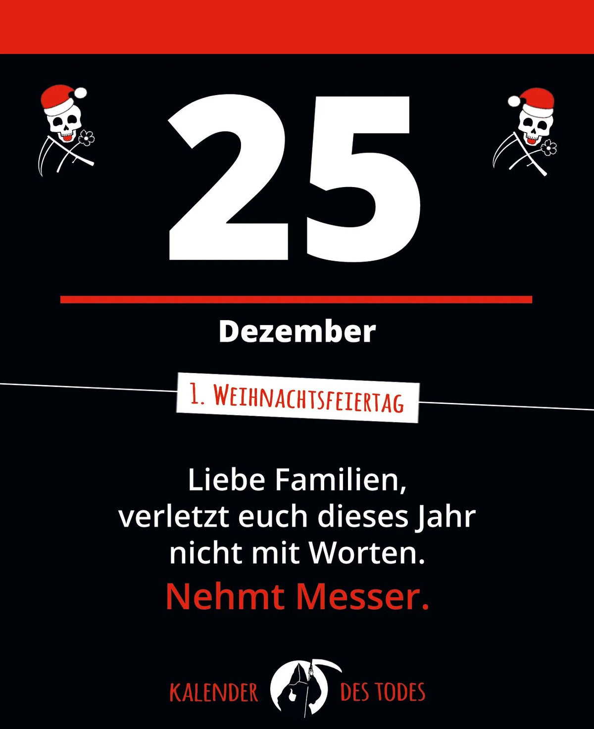 Der schwarze Kalender – Ansicht