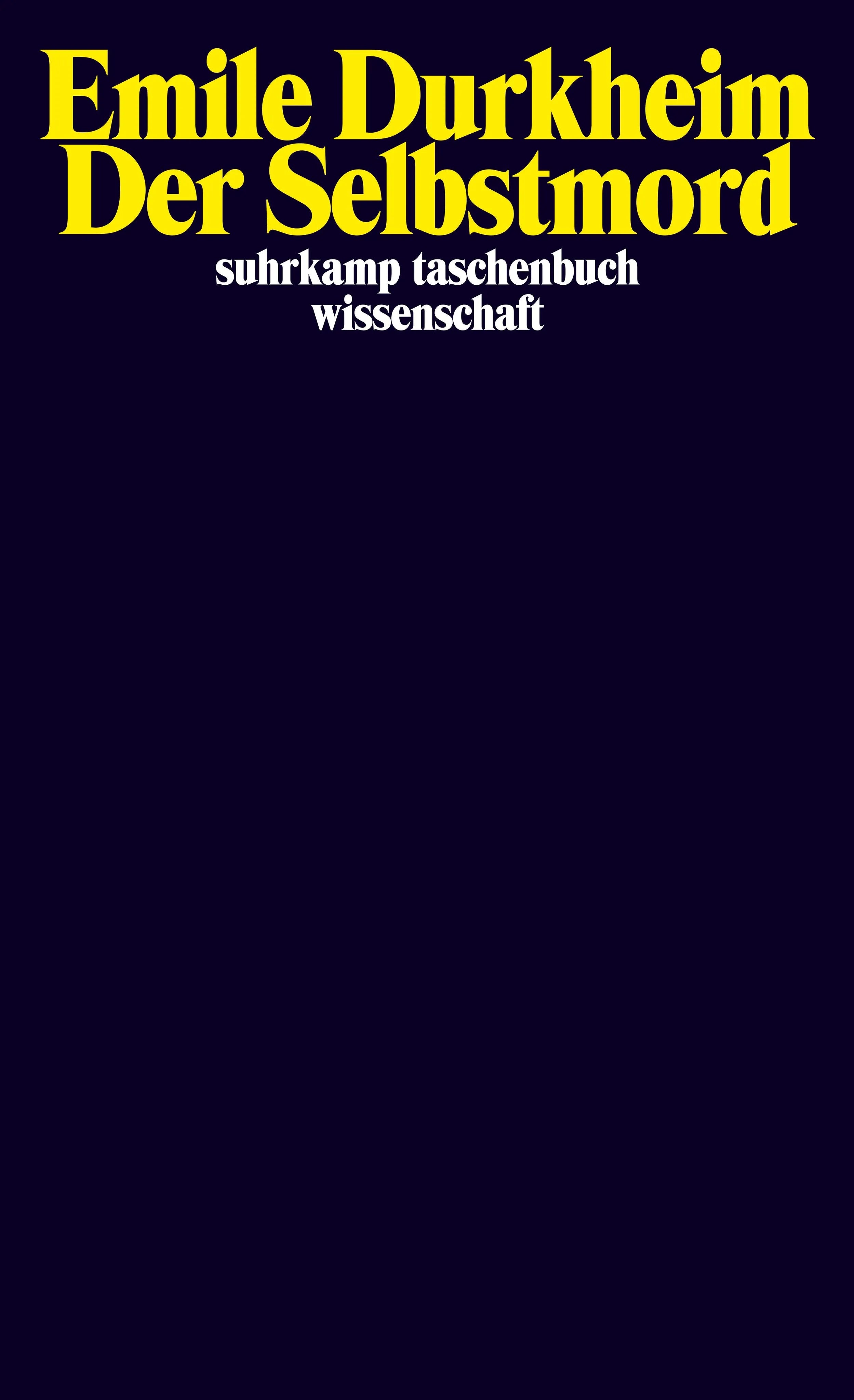 Buchcover von 'Der Selbstmord' - Taschenbuch von Emile Durkheim