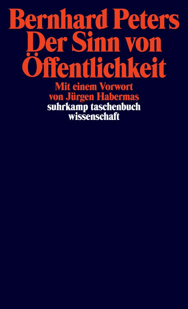 Buchcover von 'Der Sinn von Öffentlichkeit' - Taschenbuch von Bernhard Peters