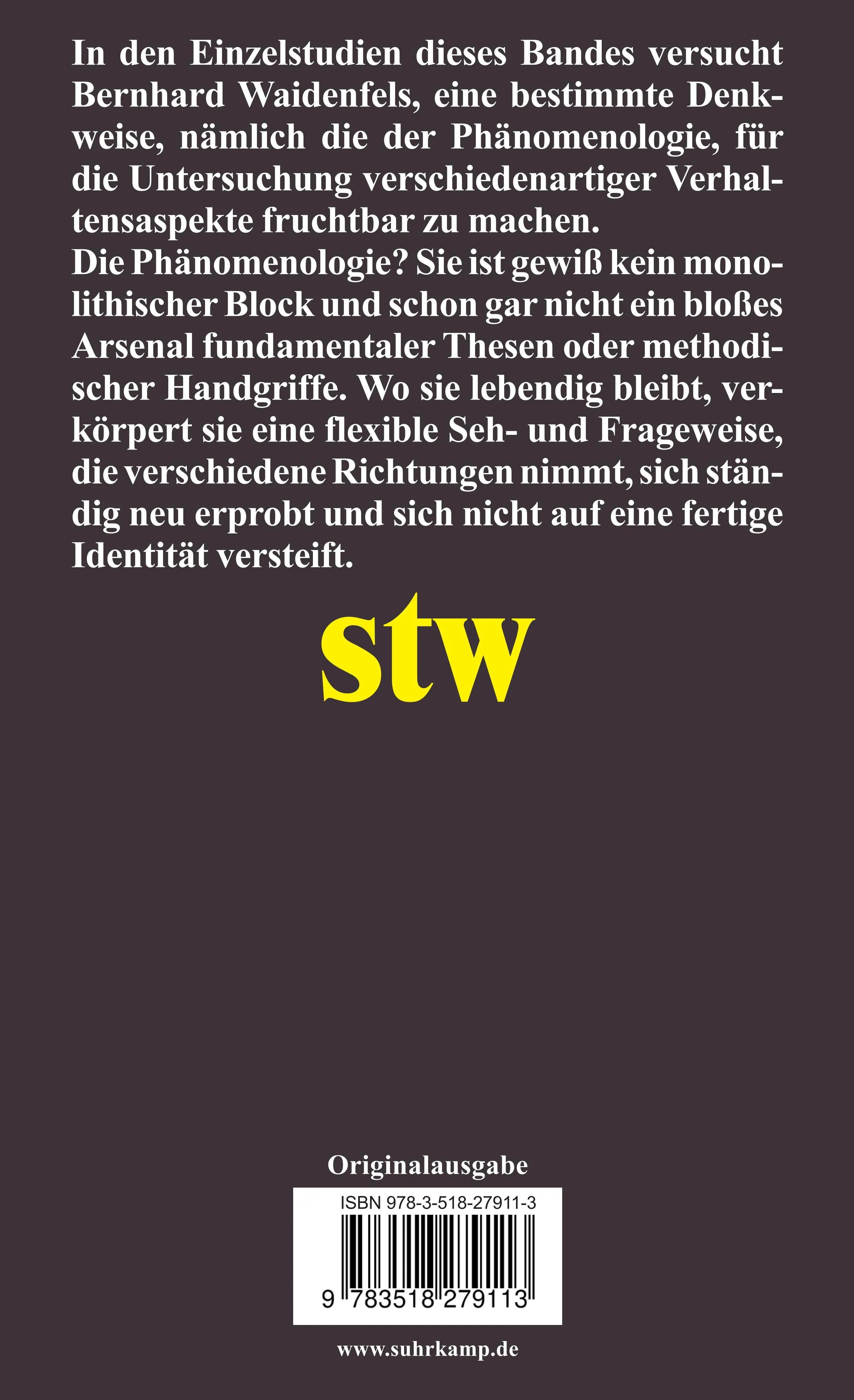Buchrückseite von 'Der Spielraum des Verhaltens' mit Klappentext - Taschenbuch