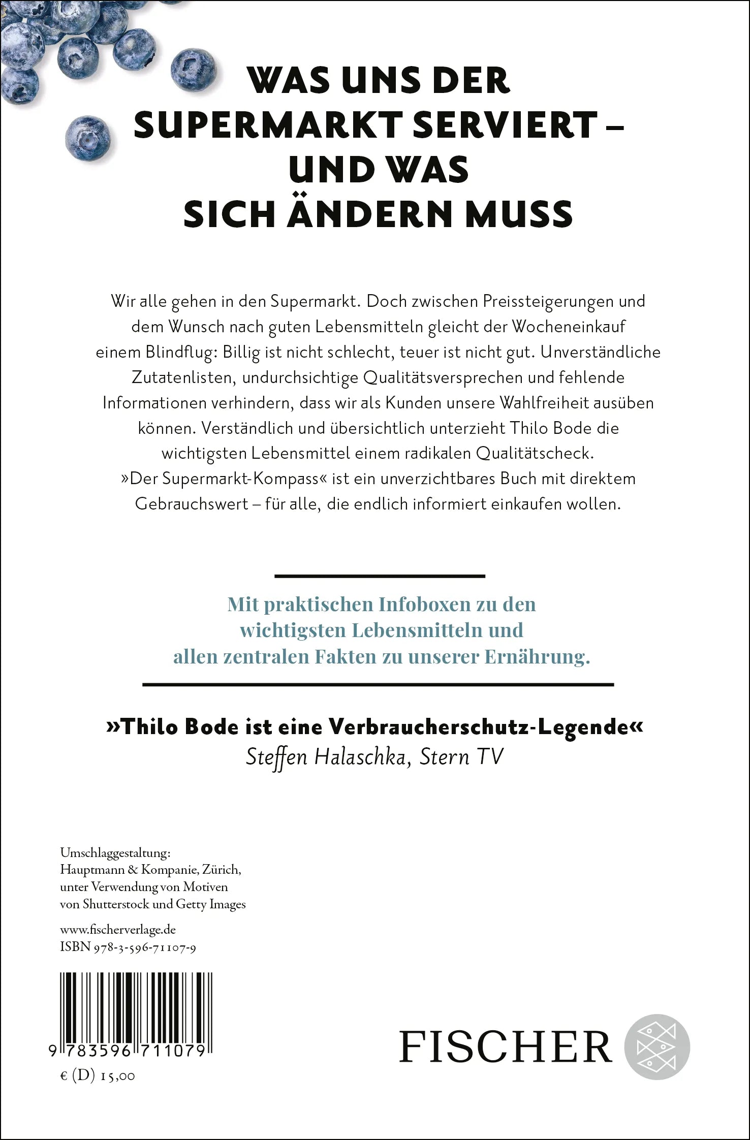 Buchrückseite von 'Der Supermarkt-Kompass' mit Klappentext - Taschenbuch