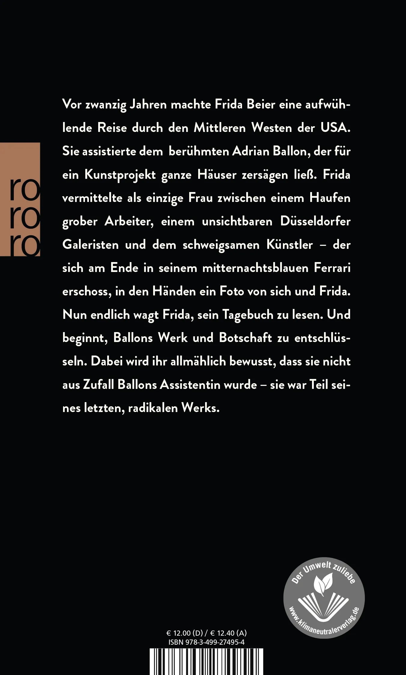 Buchrückseite von 'Der Tag endet mit dem Licht' mit Klappentext - Taschenbuch