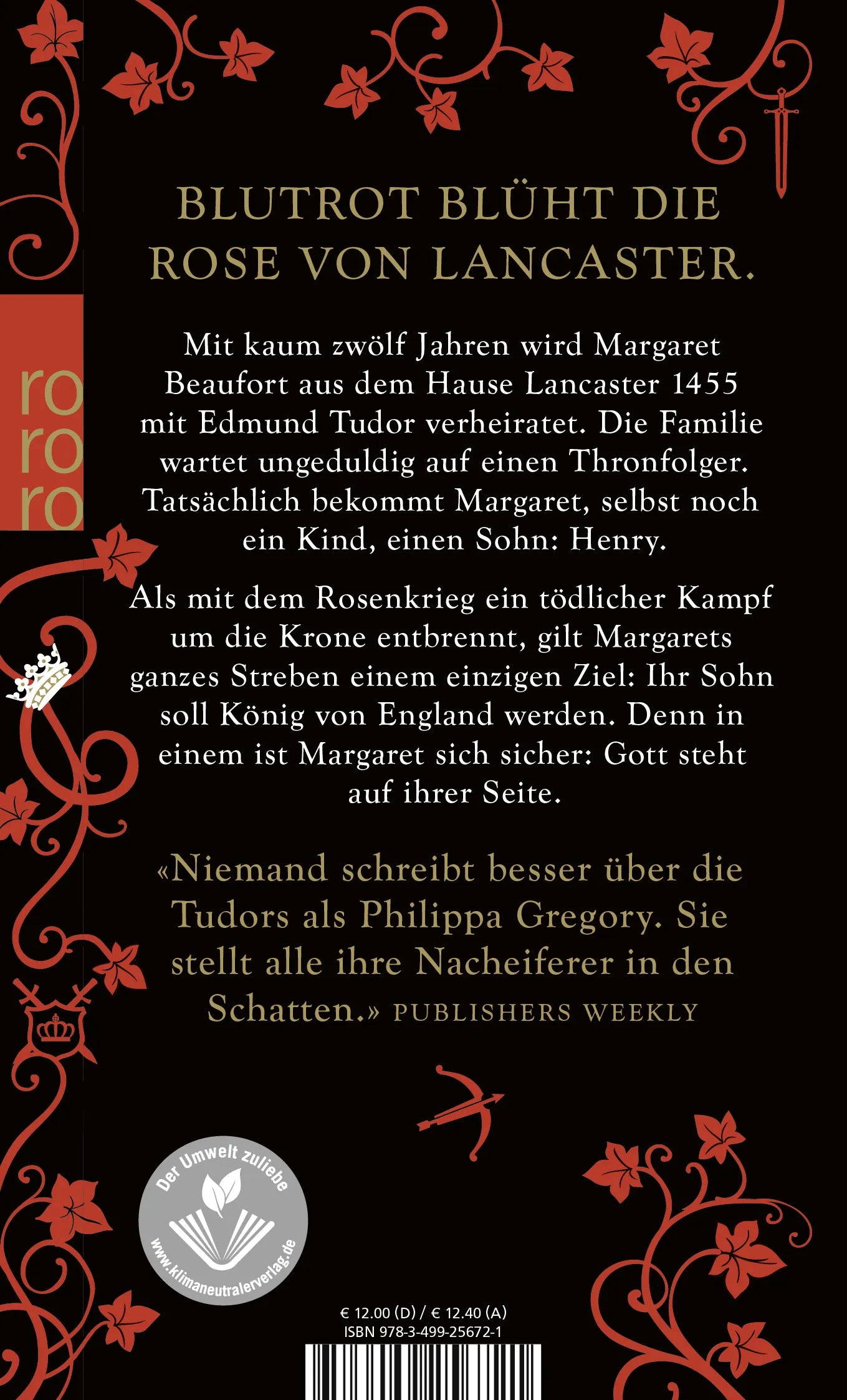 Buchrückseite von 'Der Thron der roten Königin' mit Klappentext - Taschenbuch