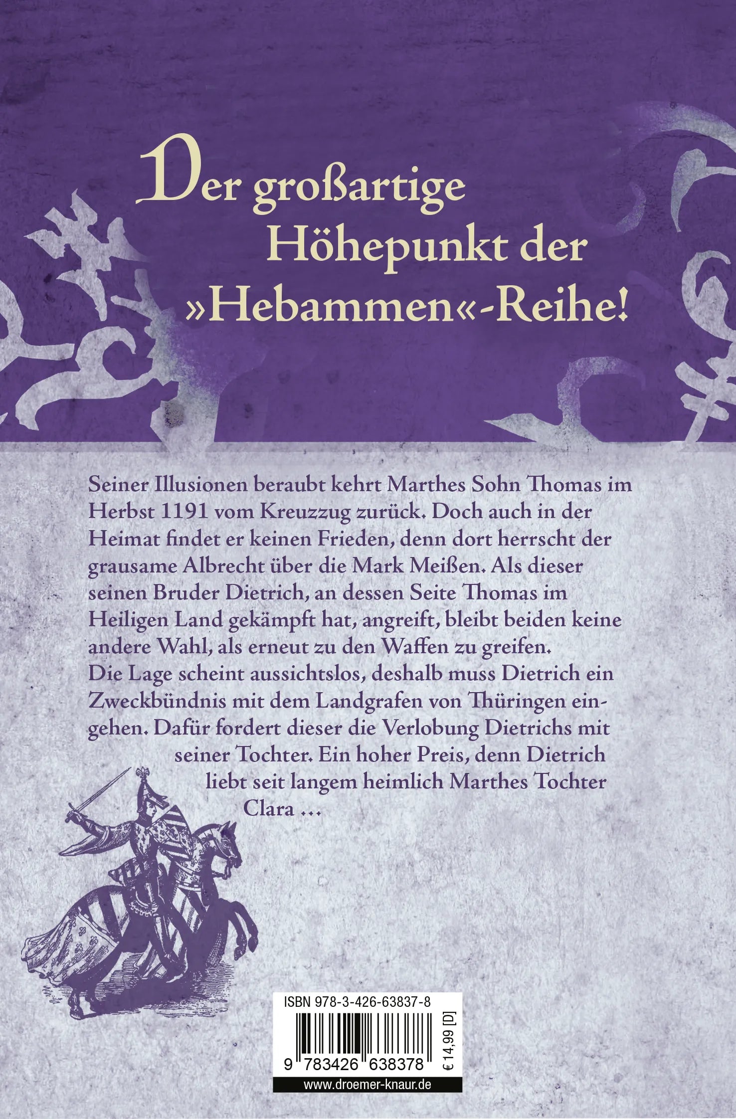 Buchrückseite von 'Der Traum der Hebamme' mit Klappentext - Taschenbuch
